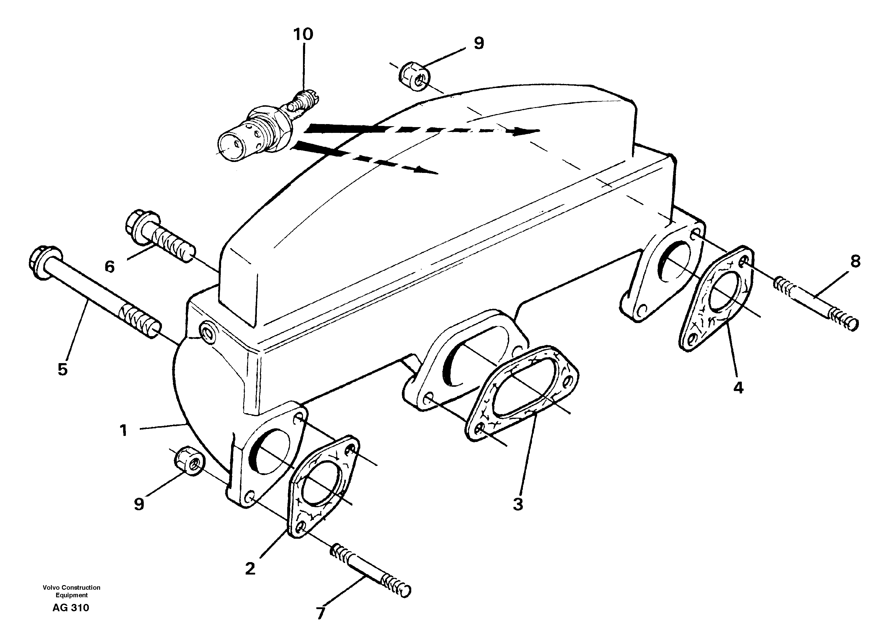 Схема запчастей Volvo L50C - 29686 Inlet manifold L50B/L50C VOLVO BM VOLVO BM L50B/L50C SER NO - 10966