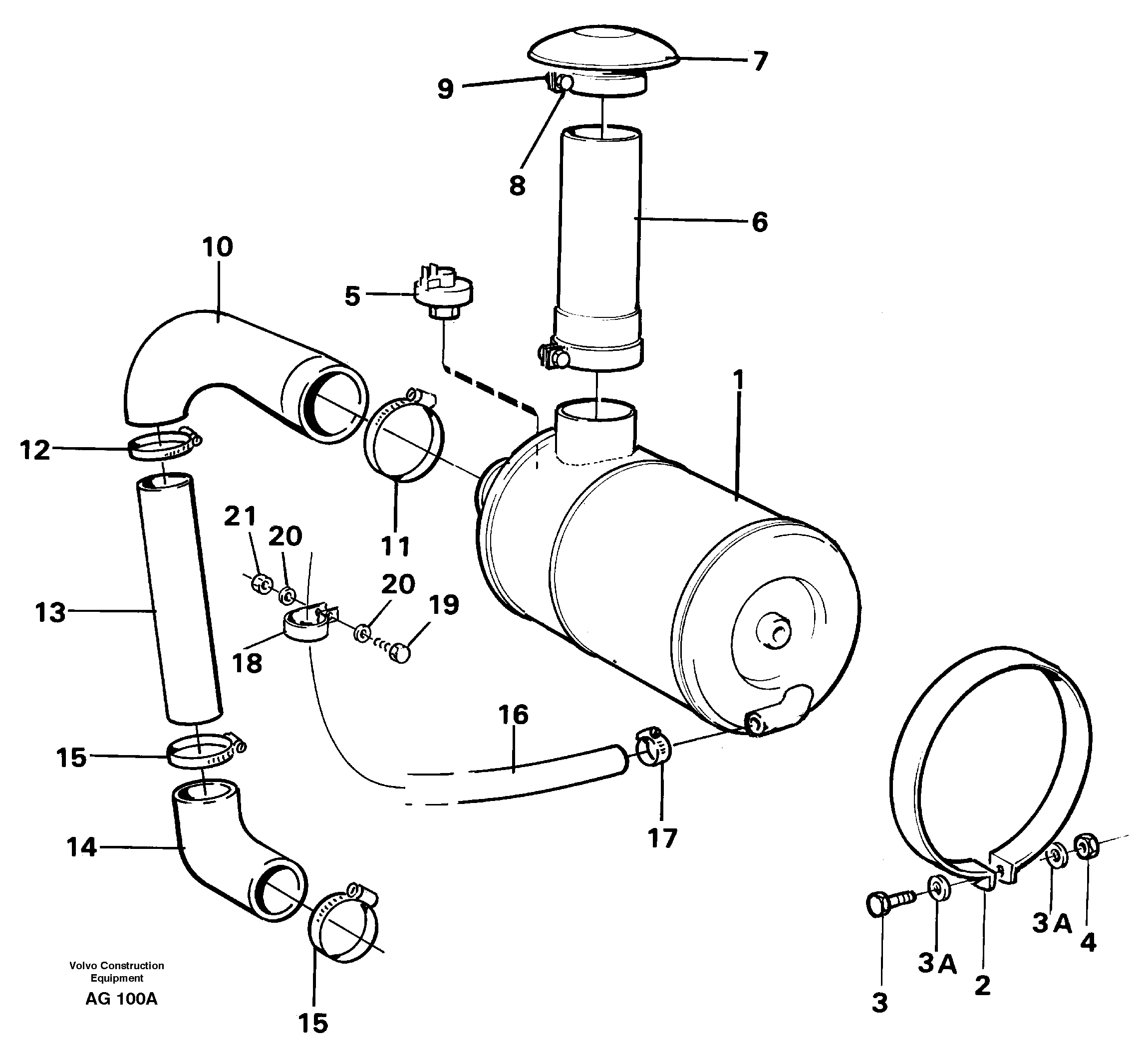 Схема запчастей Volvo L50C - 73919 Система впуска L50B/L50C VOLVO BM VOLVO BM L50B/L50C SER NO - 10966