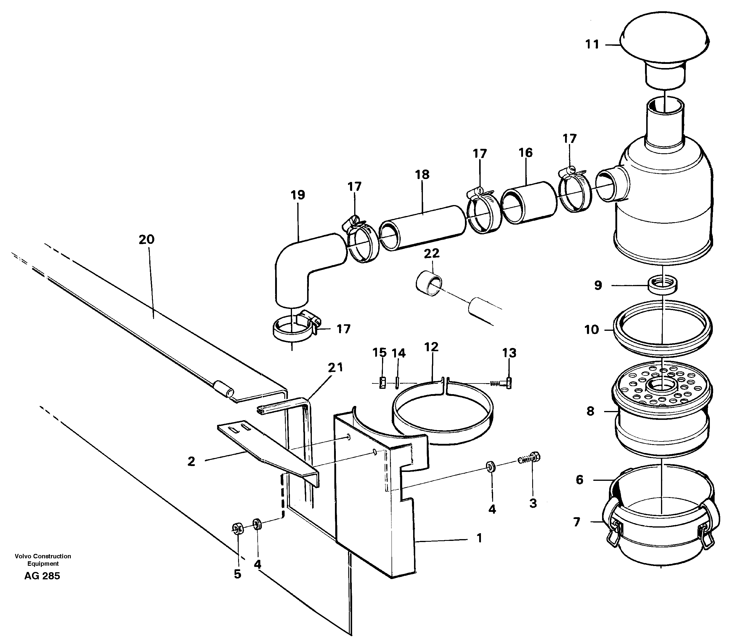 Схема запчастей Volvo L50C - 89913 Oil bath filter L50B/L50C VOLVO BM VOLVO BM L50B/L50C SER NO - 10966