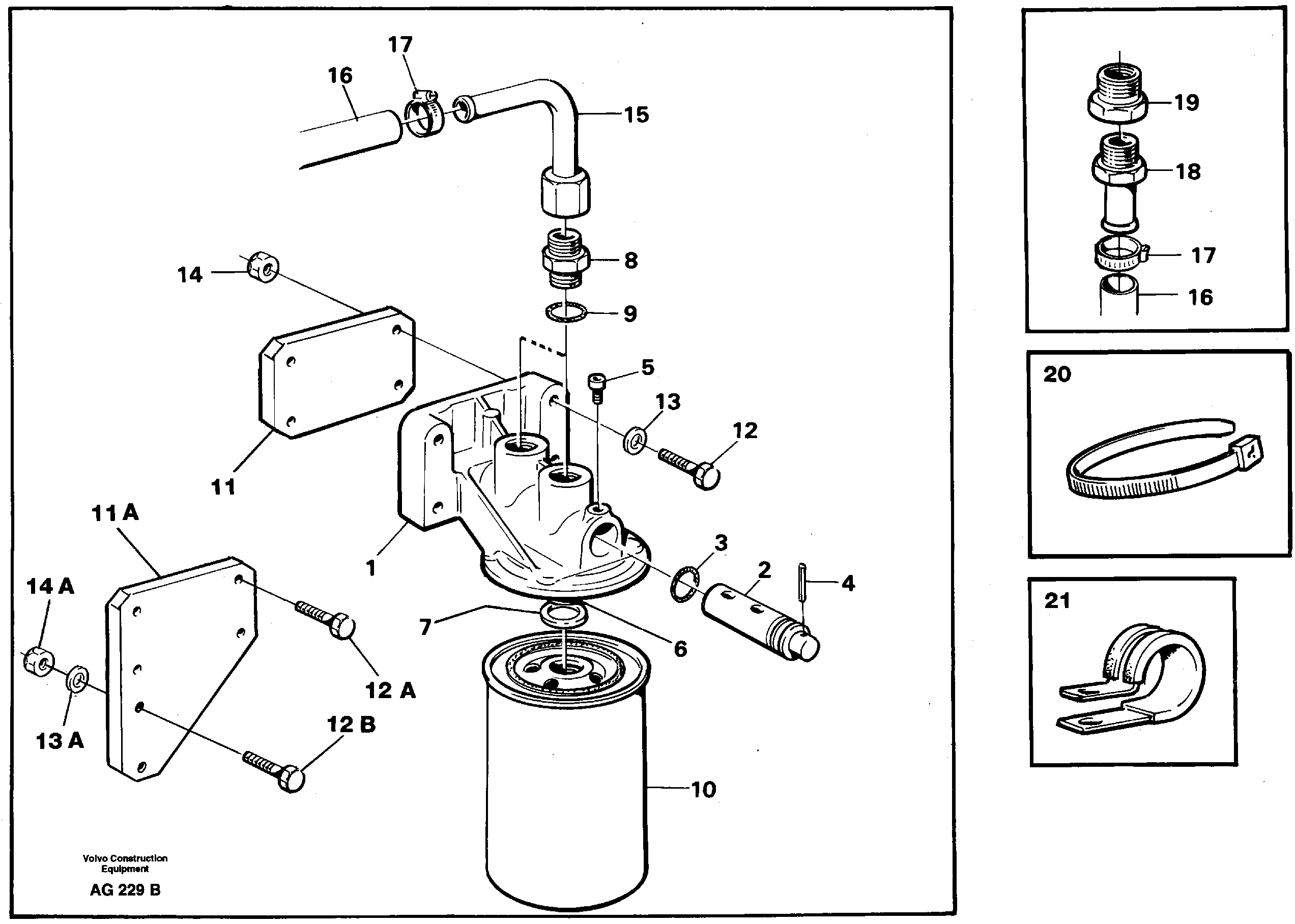 Схема запчастей Volvo L50C - 88972 Coolant filter L50B/L50C VOLVO BM VOLVO BM L50B/L50C SER NO - 10966