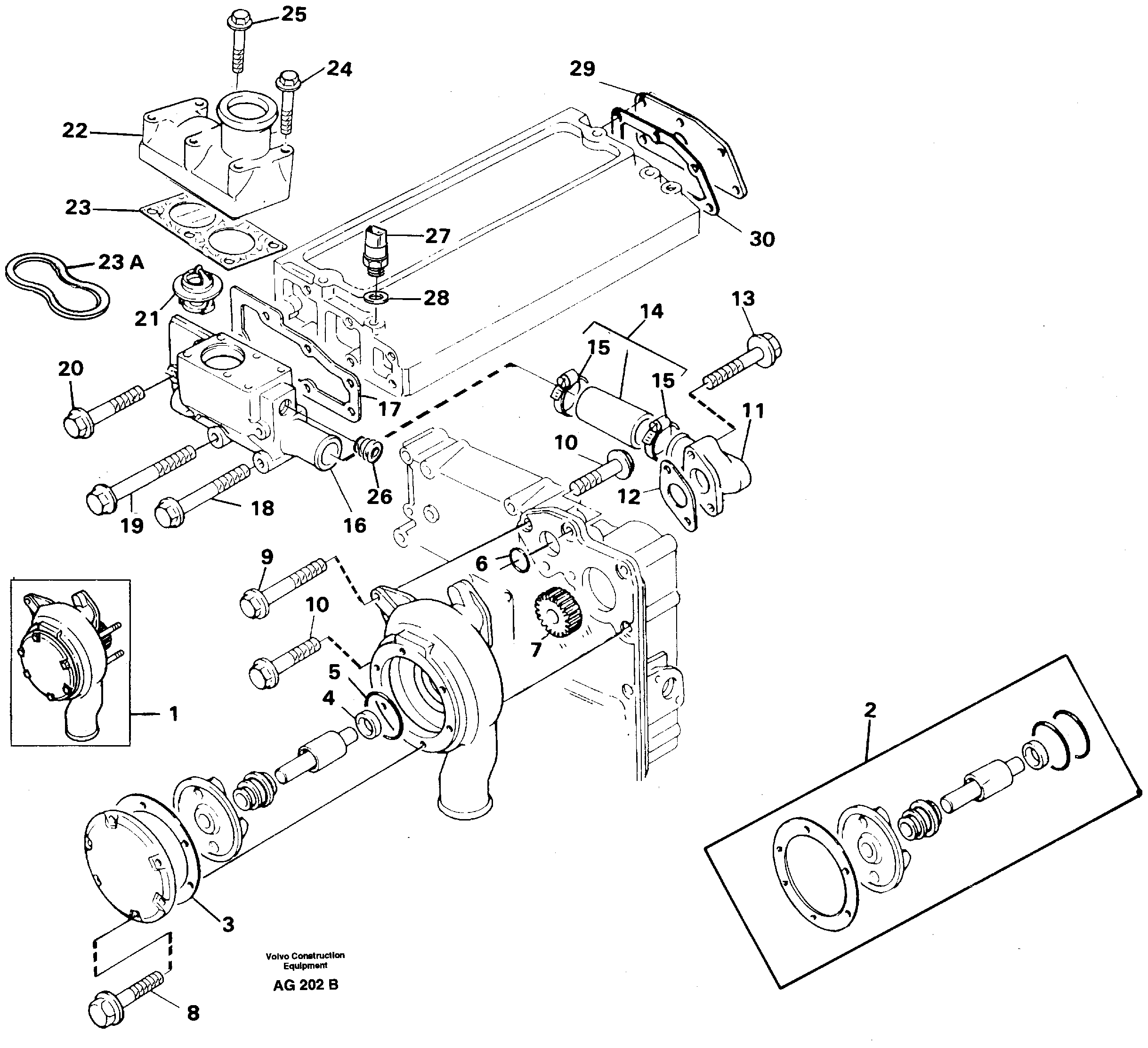 Схема запчастей Volvo L50C - 36206 Водяной насос L50B/L50C VOLVO BM VOLVO BM L50B/L50C SER NO - 10966