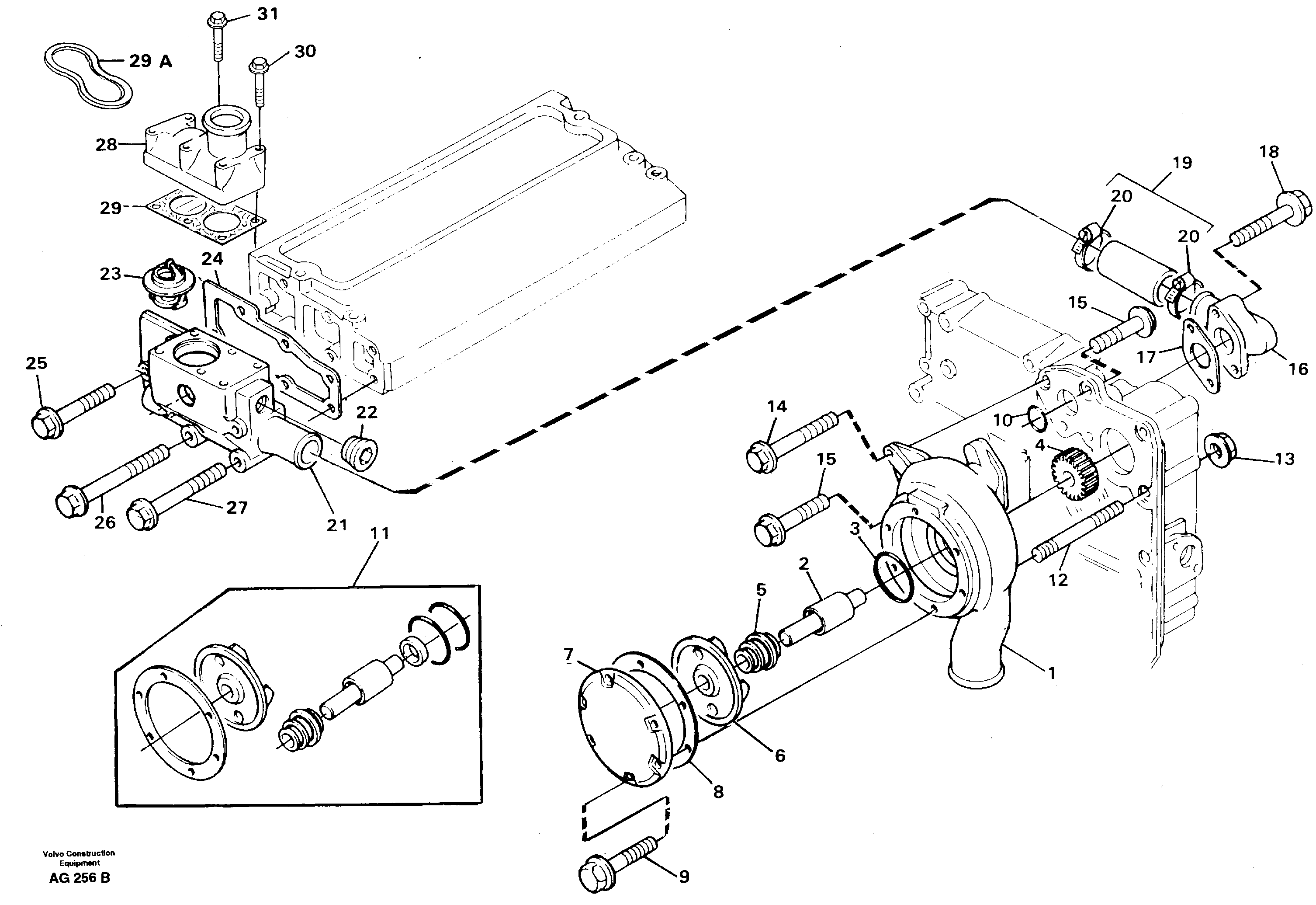 Схема запчастей Volvo L50C - 83125 Водяной насос L50B/L50C VOLVO BM VOLVO BM L50B/L50C SER NO - 10966