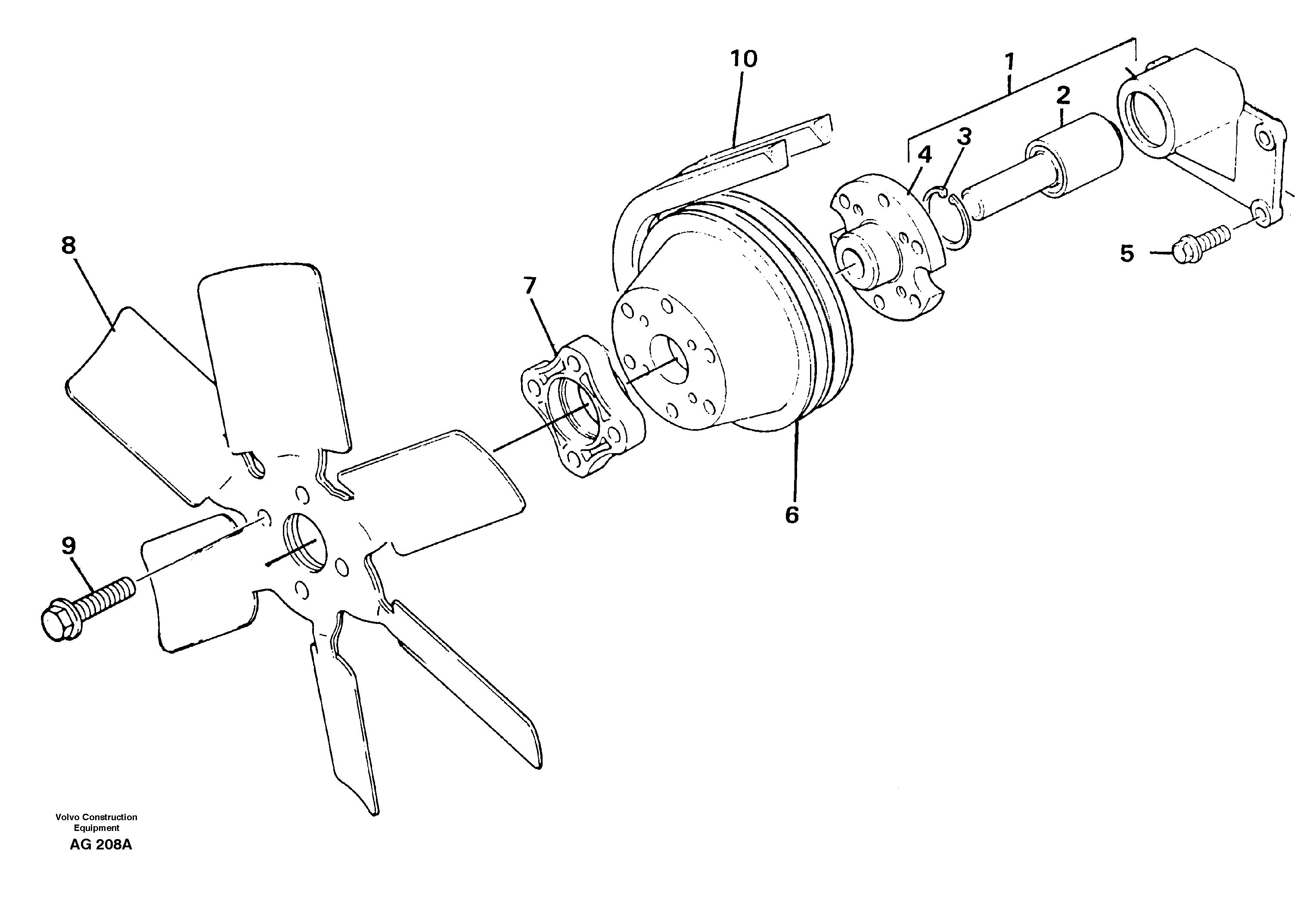 Схема запчастей Volvo L50C - 29693 Fan and fan housing L50B/L50C VOLVO BM VOLVO BM L50B/L50C SER NO - 10966