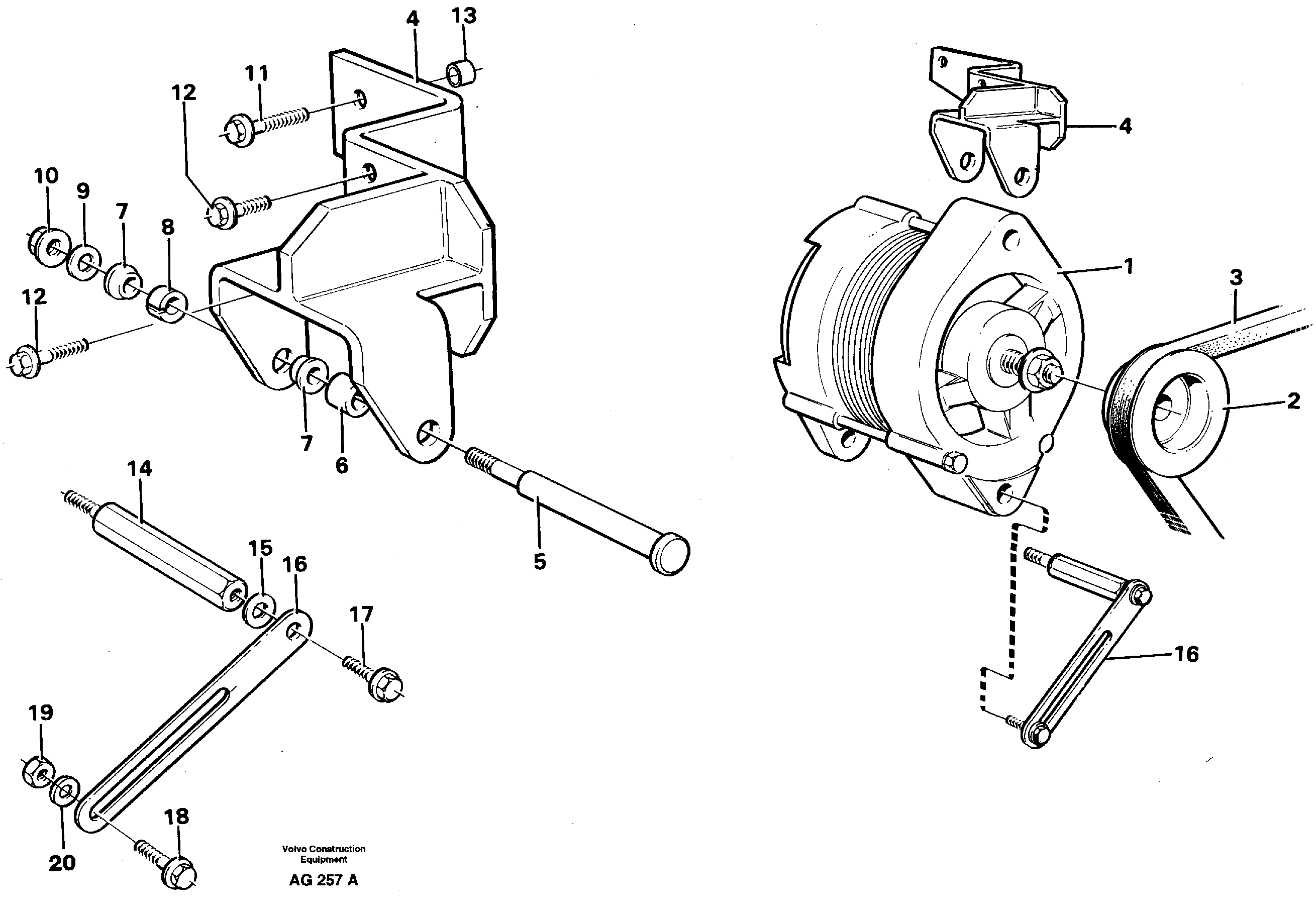 Схема запчастей Volvo L50C - 54935 Alternator with assembling details L50B/L50C VOLVO BM VOLVO BM L50B/L50C SER NO - 10966