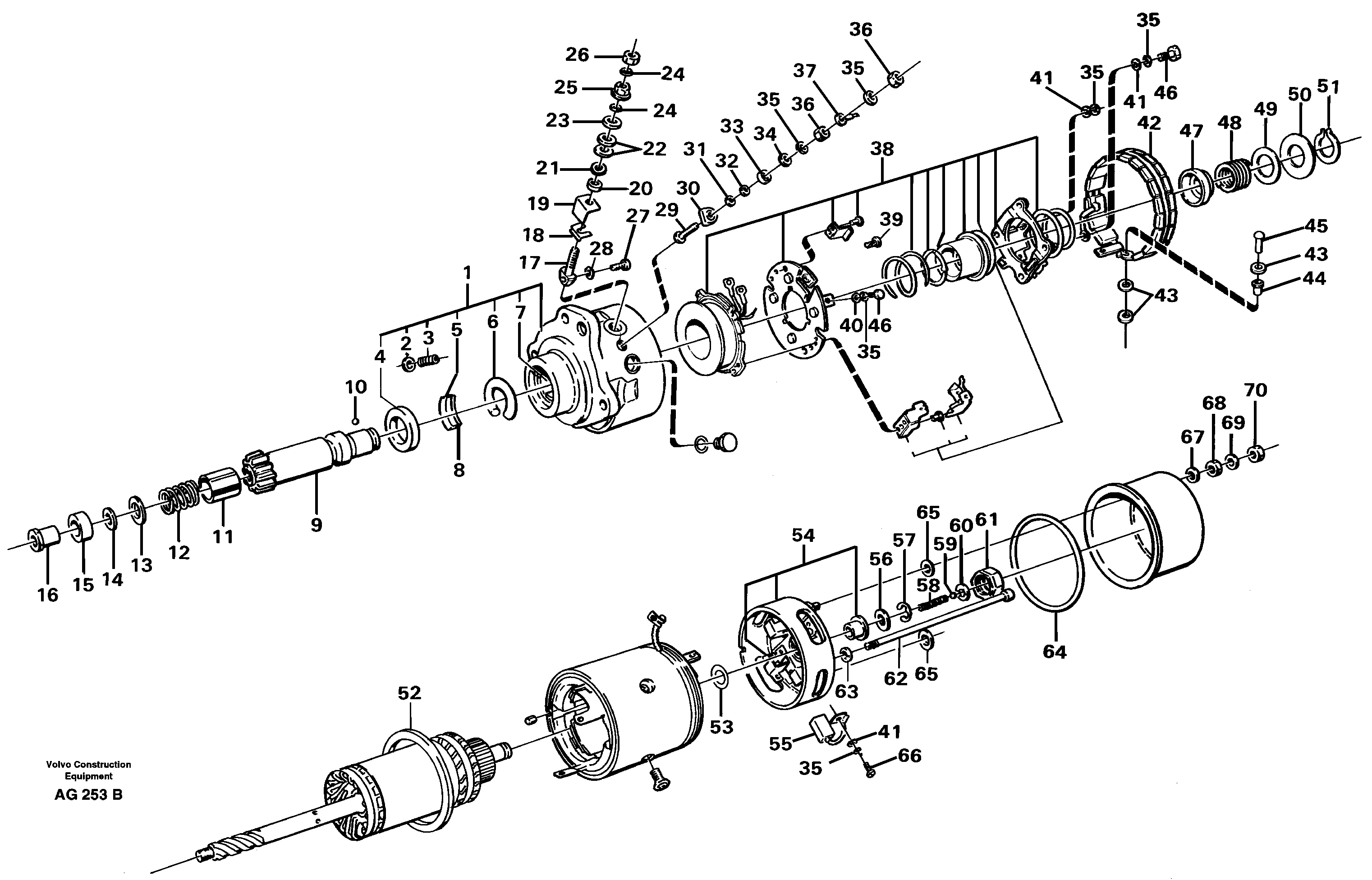 Схема запчастей Volvo L50C - 30136 Starter motor L50B/L50C VOLVO BM VOLVO BM L50B/L50C SER NO - 10966