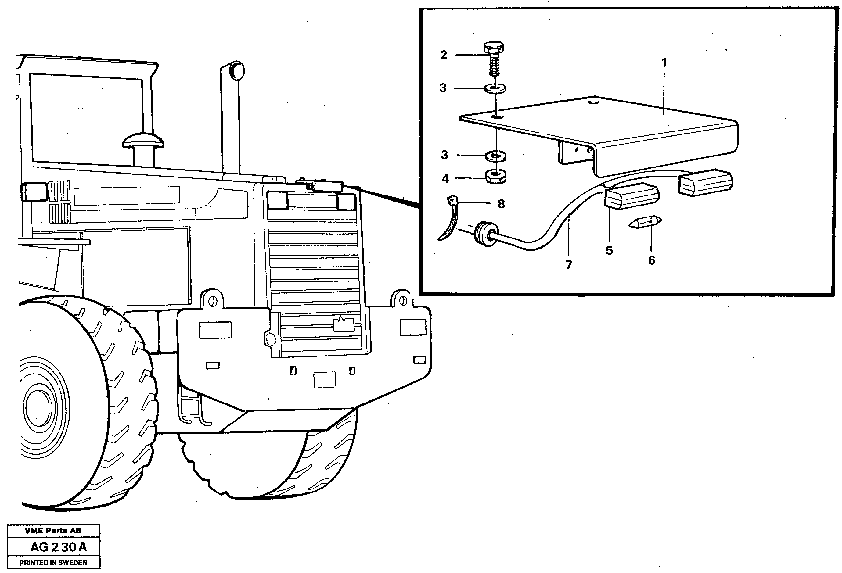 Схема запчастей Volvo L50C - 54940 License plate lamp L50B/L50C VOLVO BM VOLVO BM L50B/L50C SER NO - 10966
