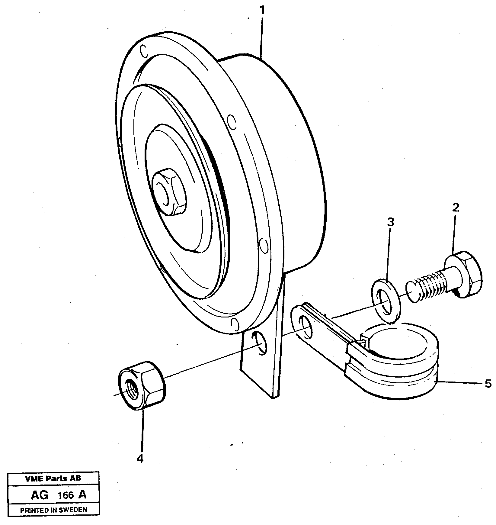 Схема запчастей Volvo L50C - 40758 Compressor horn L50B/L50C VOLVO BM VOLVO BM L50B/L50C SER NO - 10966
