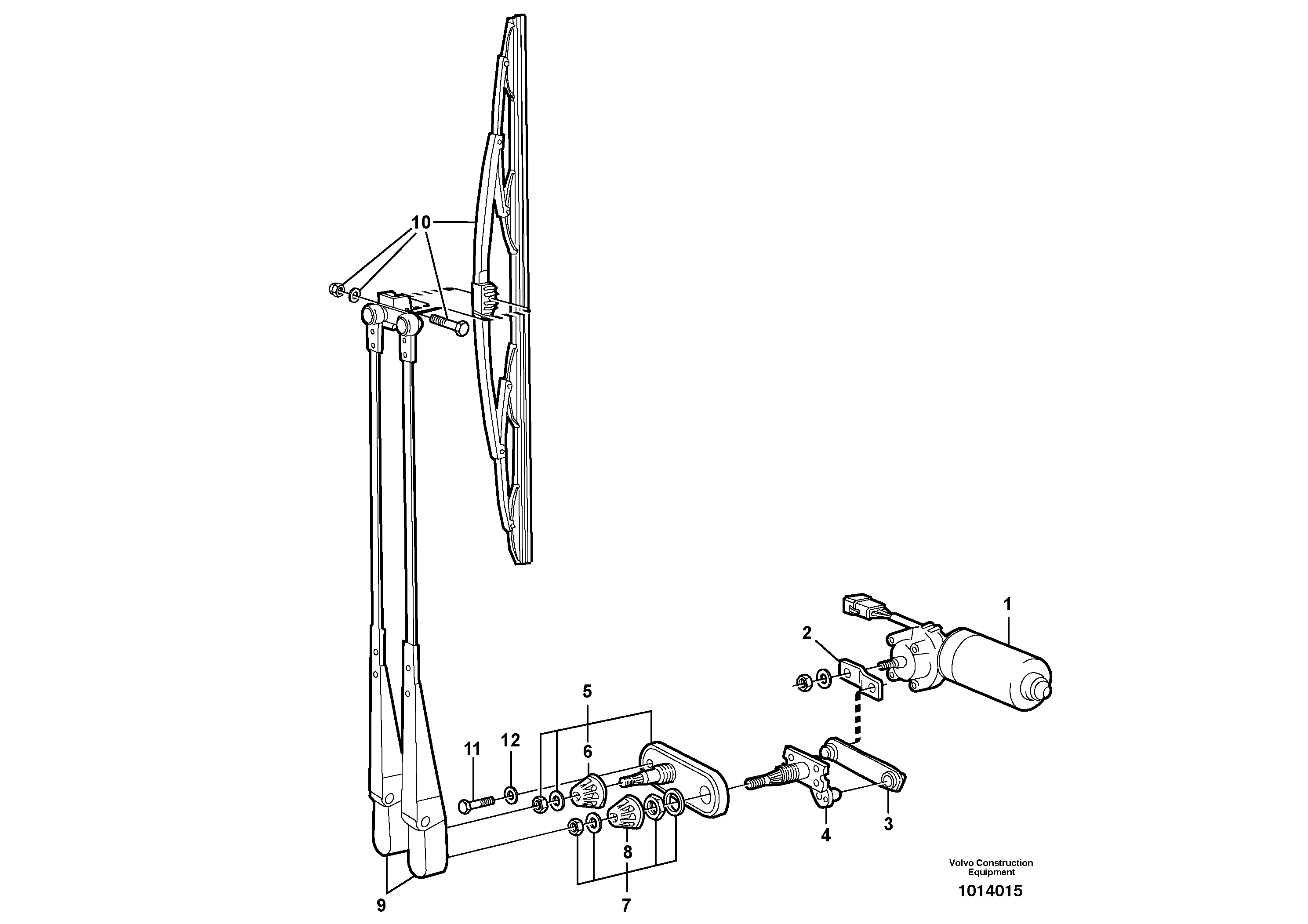 Схема запчастей Volvo L50C - 55699 Windshield wiper, front L50B/L50C VOLVO BM VOLVO BM L50B/L50C SER NO - 10966