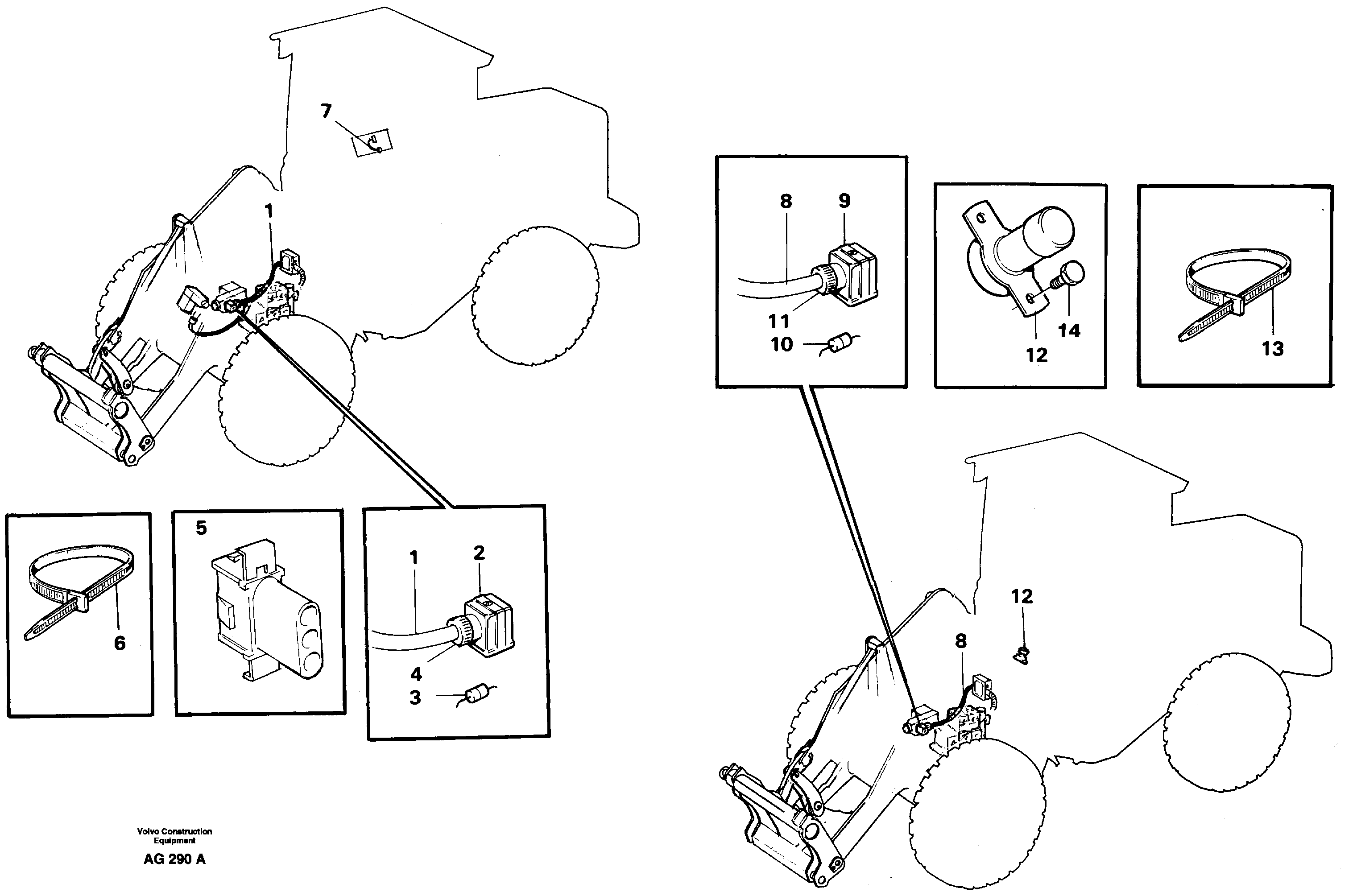 Схема запчастей Volvo L50C - 47279 Single acting lifting system. Differential lock L50B/L50C VOLVO BM VOLVO BM L50B/L50C SER NO - 10966