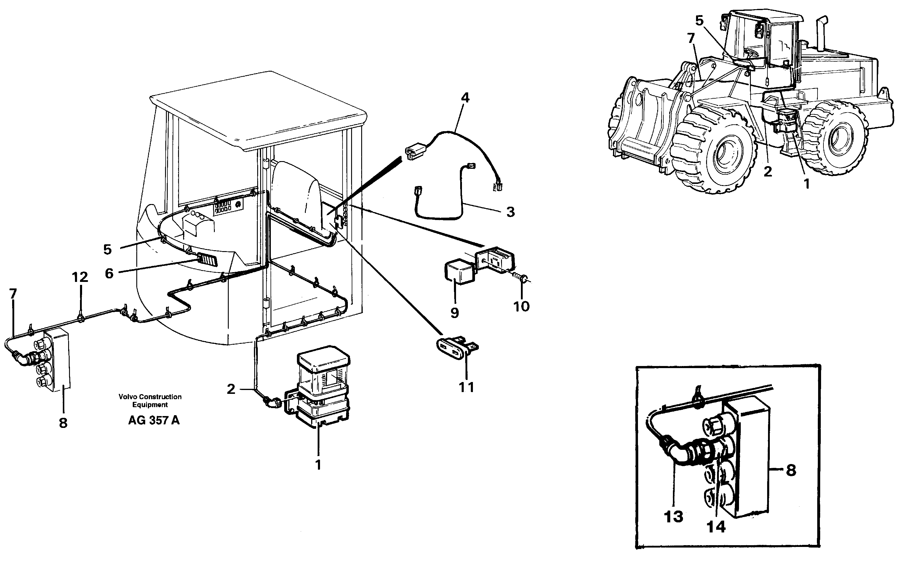 Схема запчастей Volvo L50C - 47290 Cable harness for central lubrication L50B/L50C VOLVO BM VOLVO BM L50B/L50C SER NO - 10966