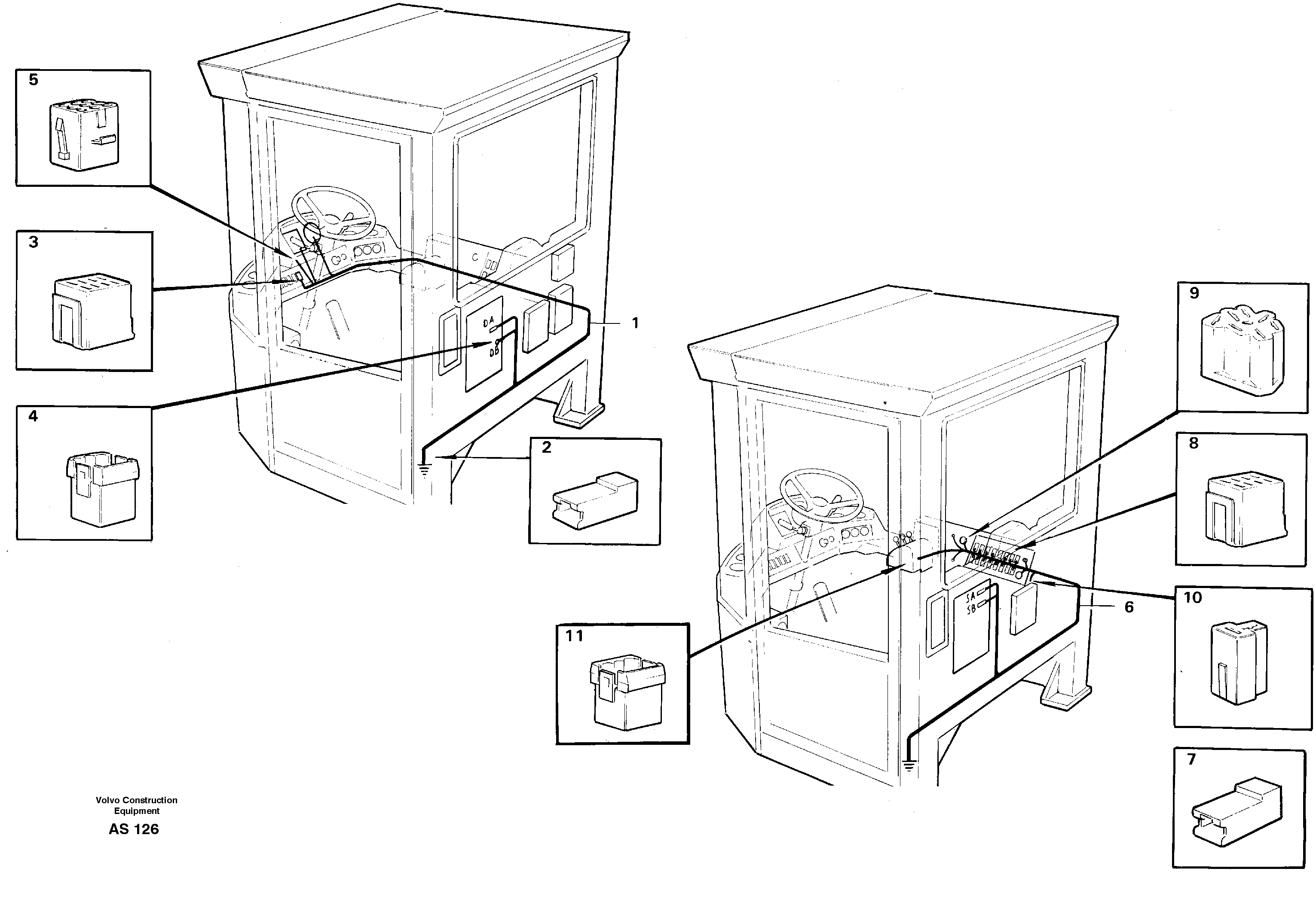 Схема запчастей Volvo L70C - 23914 Cable harnesses, cab L70C SER NO 13116-, SER NO BRAZIL 70007-