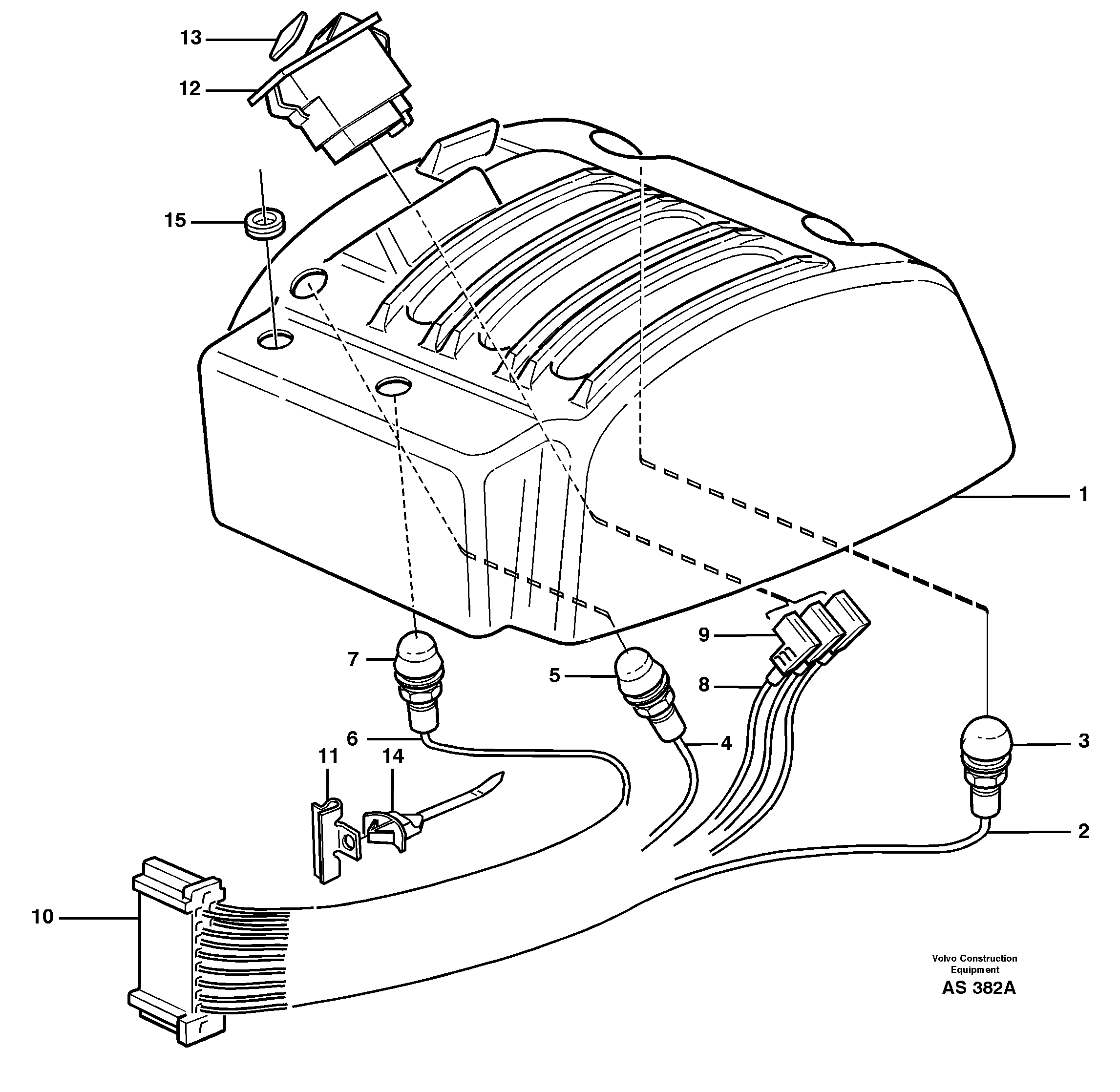 Схема запчастей Volvo L70C - 54310 Cable harnesses, gear lever carrier L70C SER NO 13116-, SER NO BRAZIL 70007-
