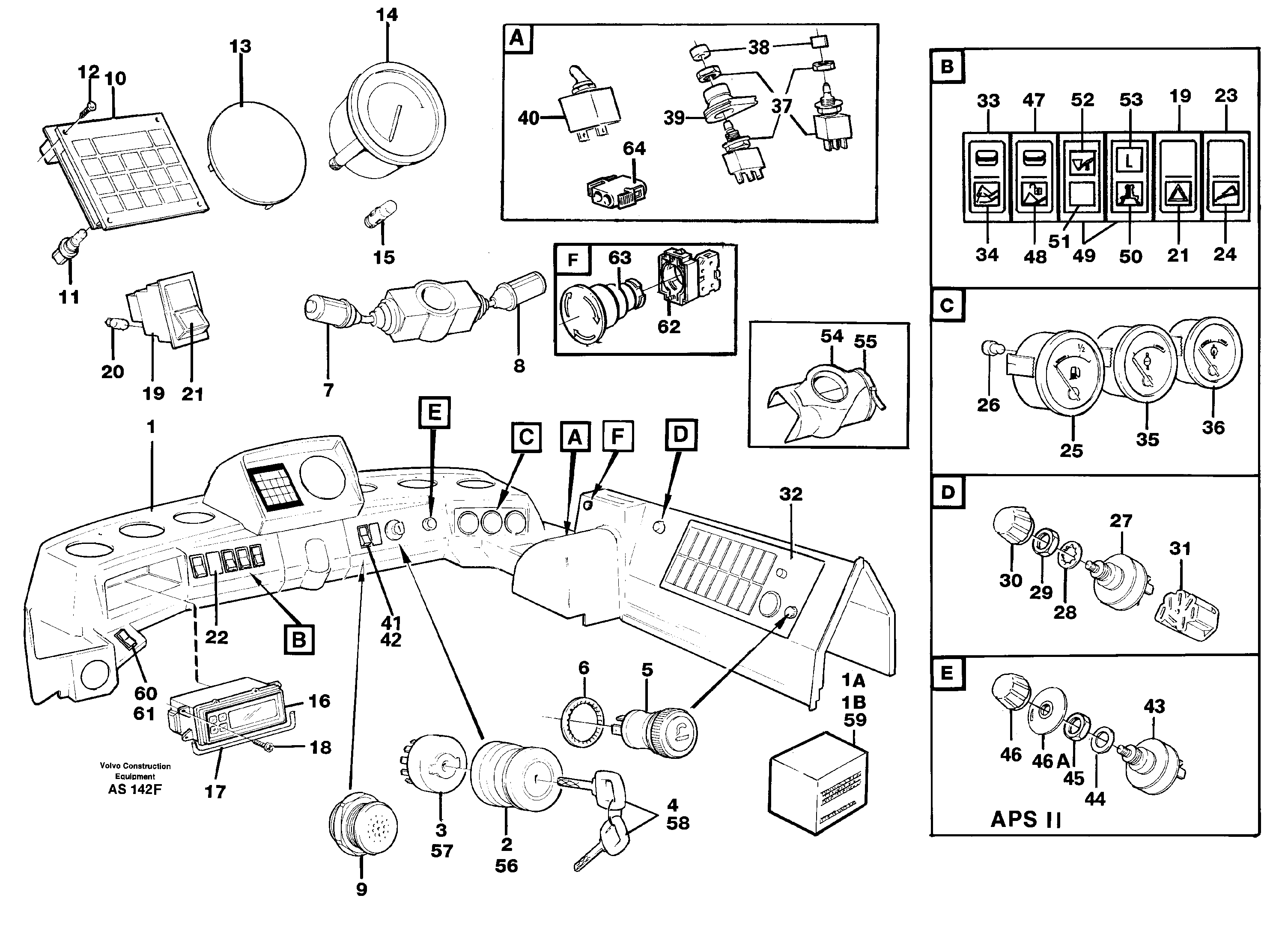 Схема запчастей Volvo L70C - 98316 Instruments panel L70C SER NO 13116-, SER NO BRAZIL 70007-