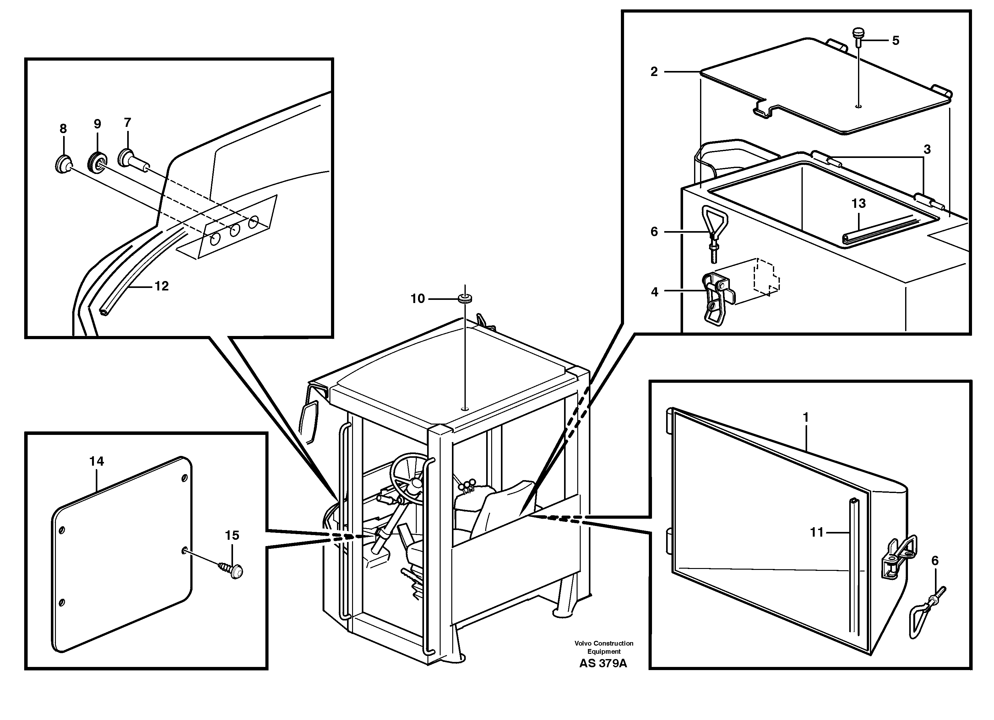 Схема запчастей Volvo L70C - 23438 Hatches L70C SER NO 13116-, SER NO BRAZIL 70007-