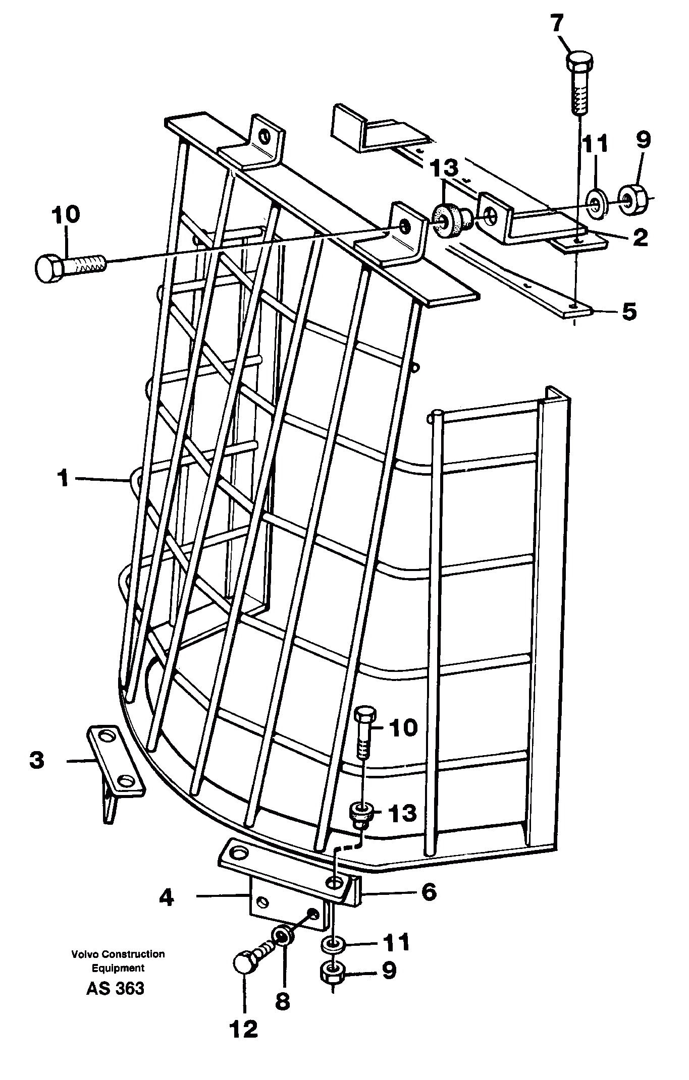 Схема запчастей Volvo L70C - 28990 Windshield guard for windshield L70C SER NO 13116-, SER NO BRAZIL 70007-