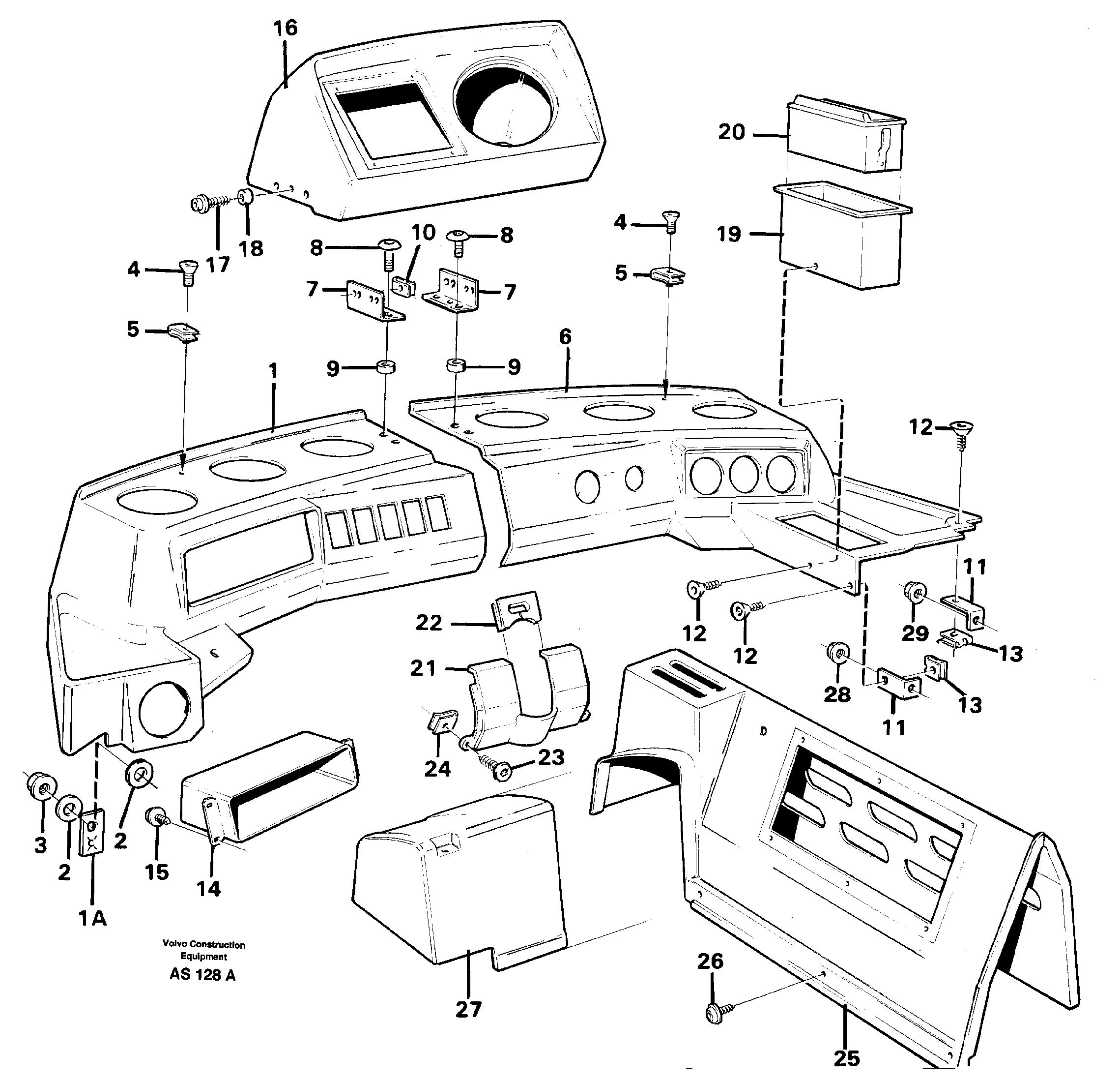Схема запчастей Volvo L70C - 90375 Instrument panel L70C SER NO 13116-, SER NO BRAZIL 70007-