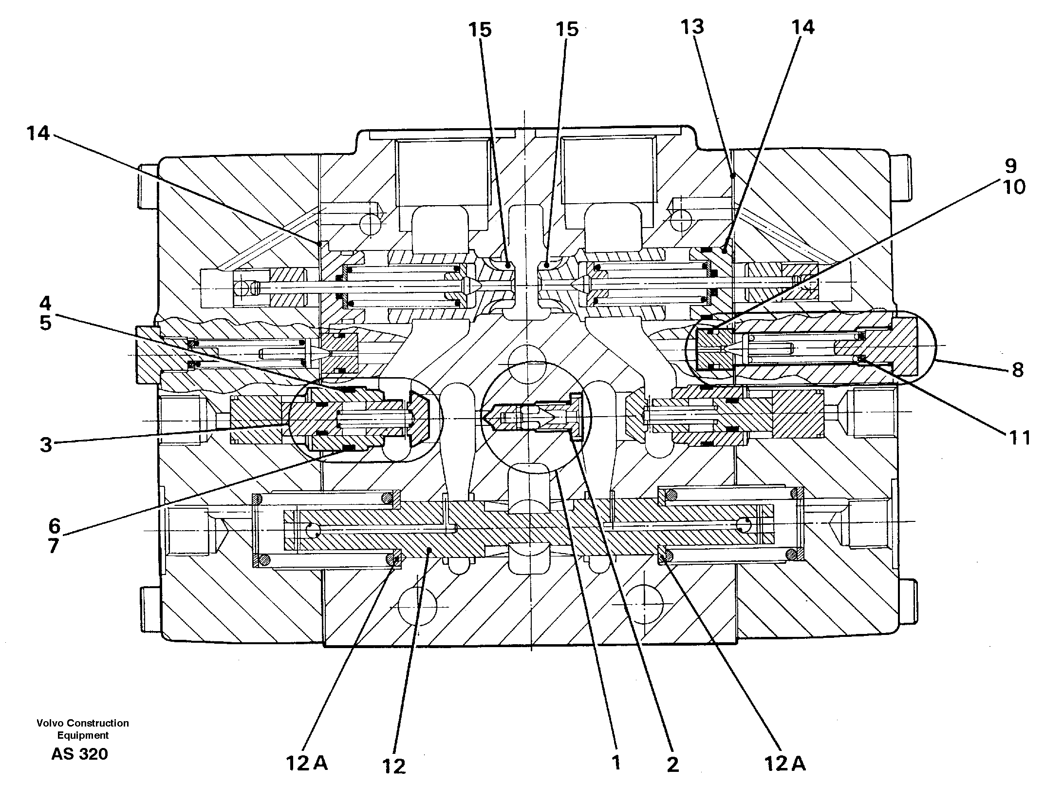 Схема запчастей Volvo L70C - 15727 Valve section 3:rd function L70C SER NO 13116-, SER NO BRAZIL 70007-
