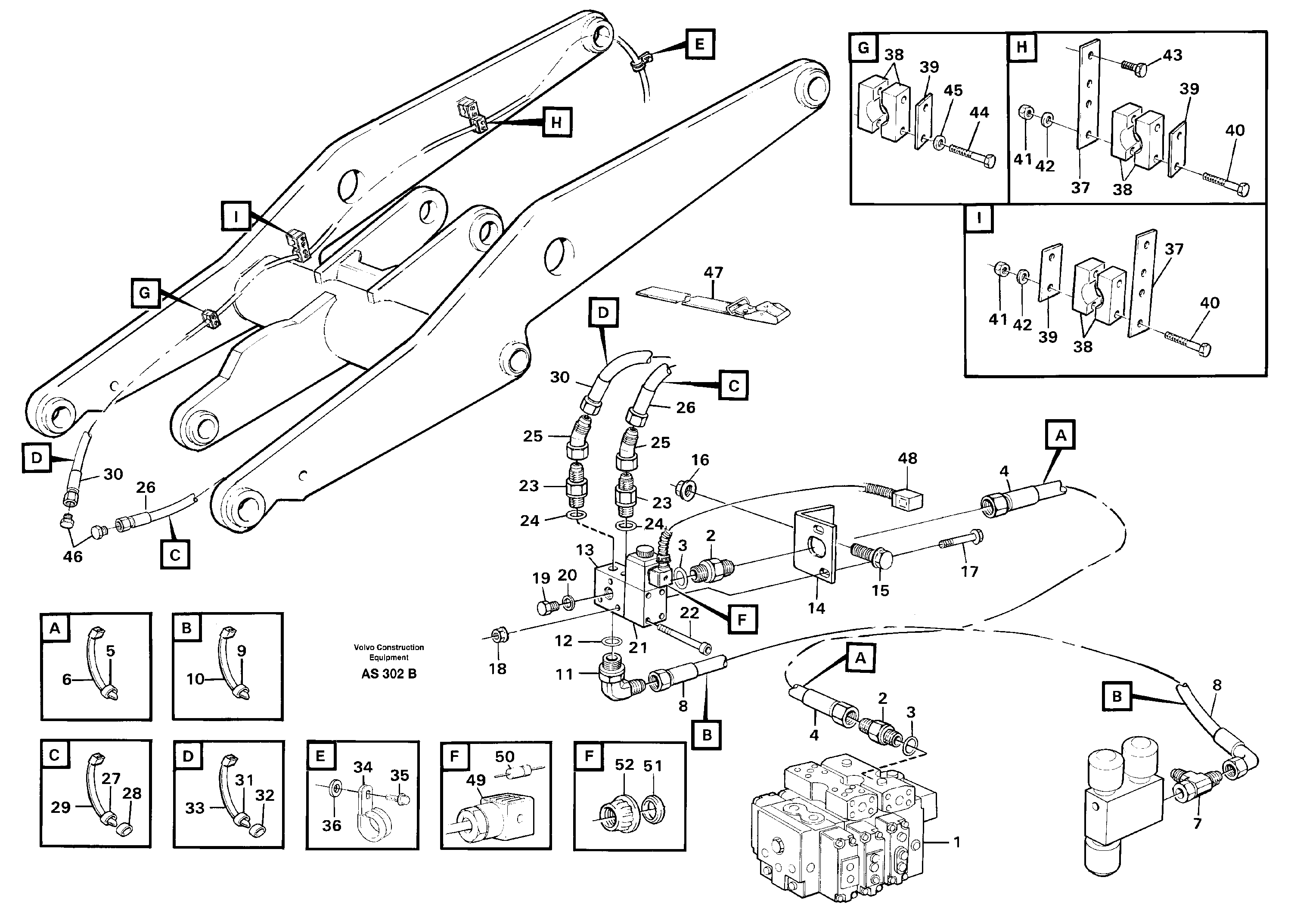 Схема запчастей Volvo L70C - 98455 Hydraulic system, attachment bracket L70C SER NO 13116-, SER NO BRAZIL 70007-