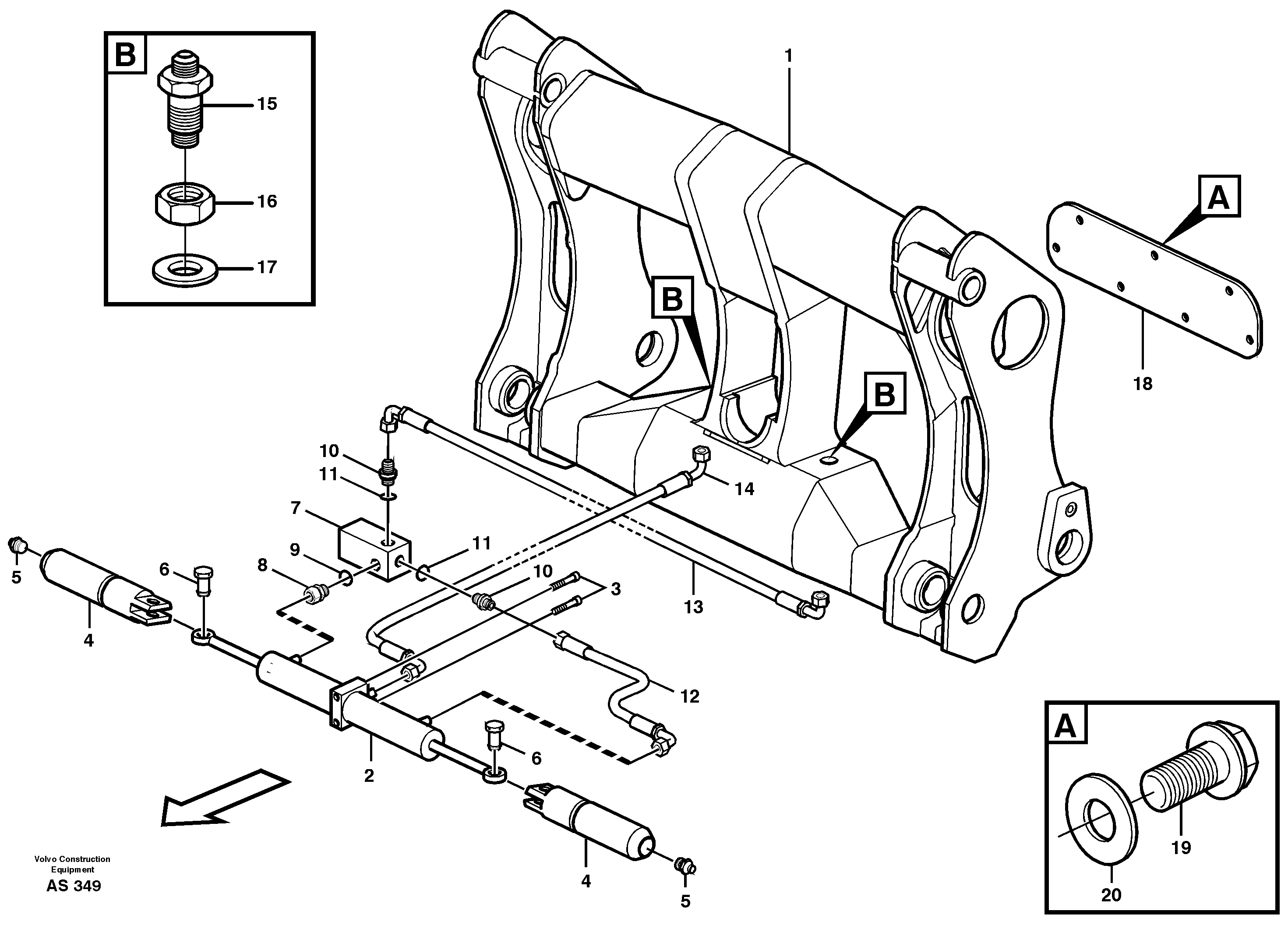 Схема запчастей Volvo L70C - 11967 Attachment bracket L70C SER NO 13116-, SER NO BRAZIL 70007-
