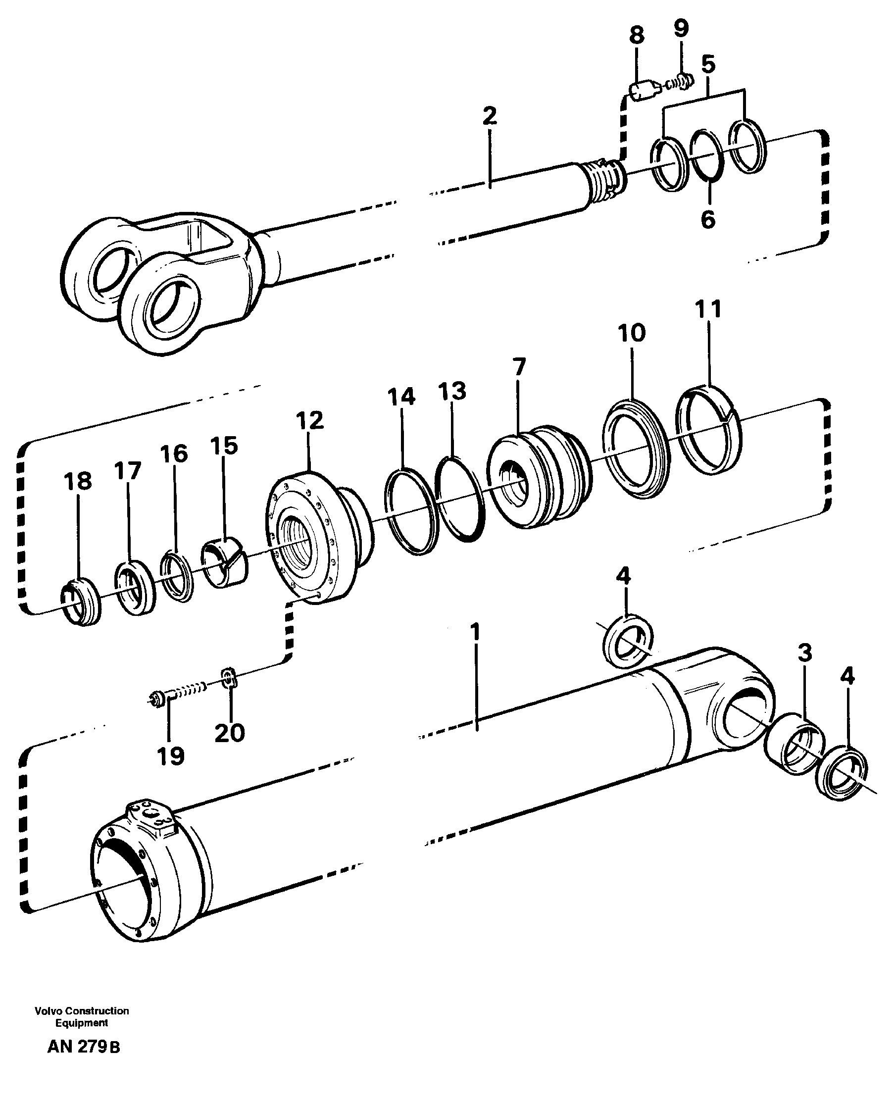 Схема запчастей Volvo L90C - 39893 Гидроцилиндр (цилиндр) подъемный L90C VOLVO BM VOLVO BM L90C SER NO - 14304