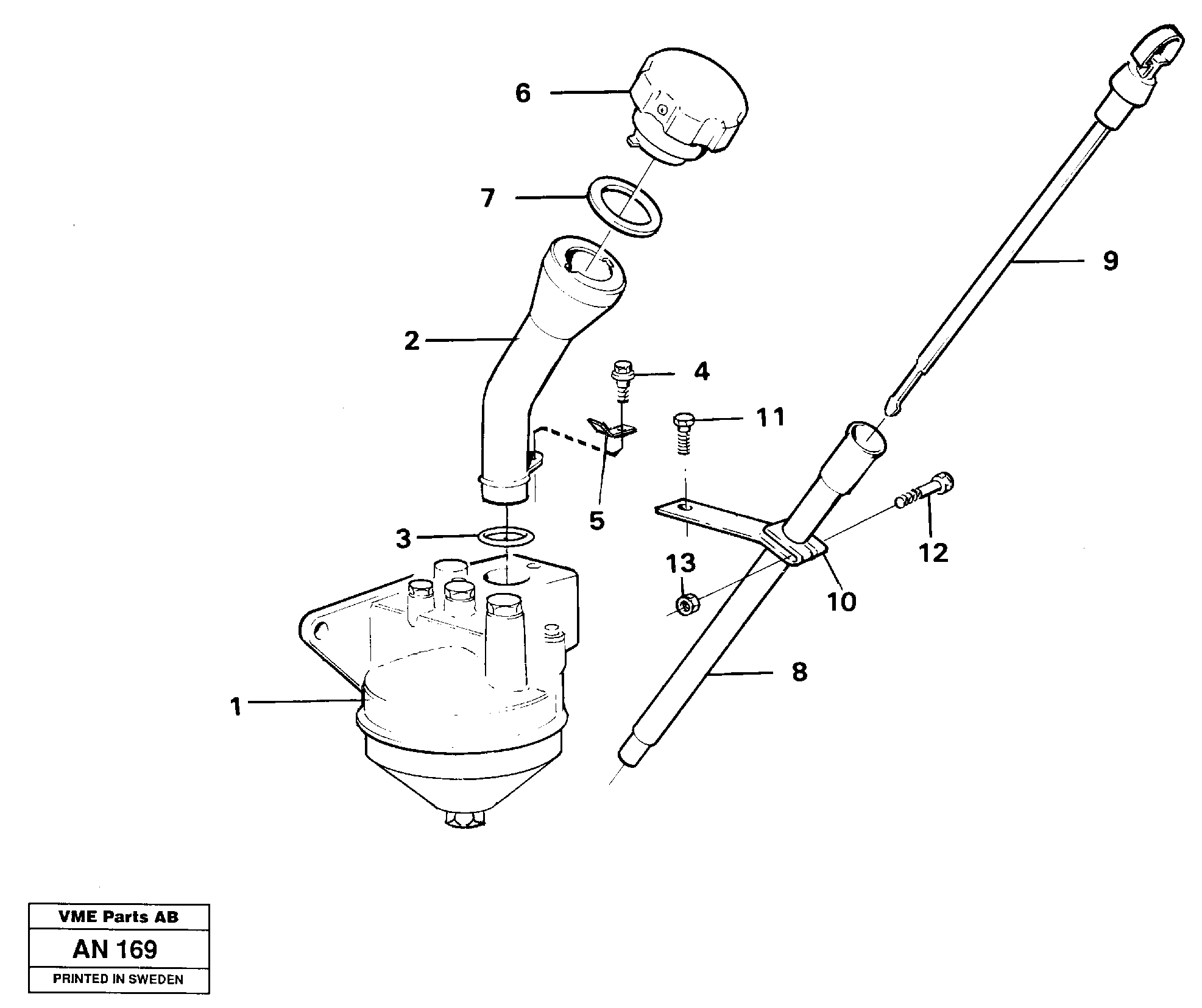 Схема запчастей Volvo L90C - 11976 Oil filler and dipstick L90C VOLVO BM VOLVO BM L90C SER NO - 14304
