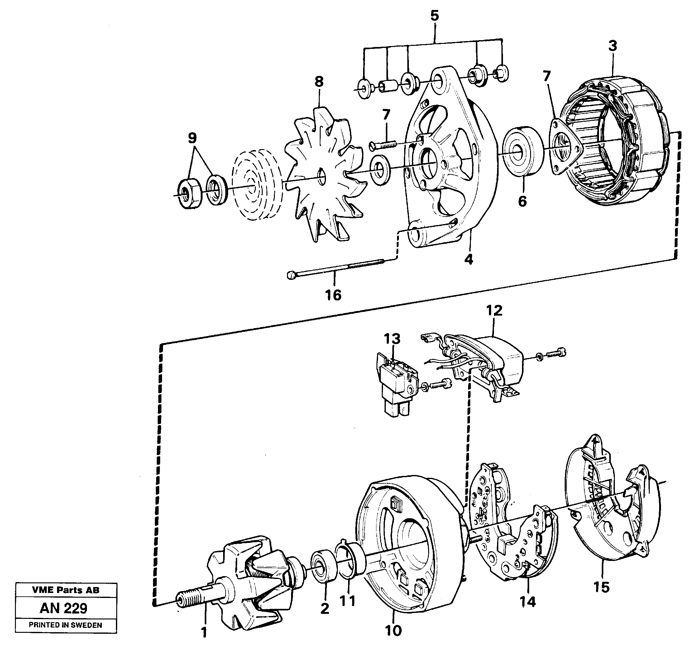 Схема запчастей Volvo L90C - 22152 Alternator L90C VOLVO BM VOLVO BM L90C SER NO - 14304