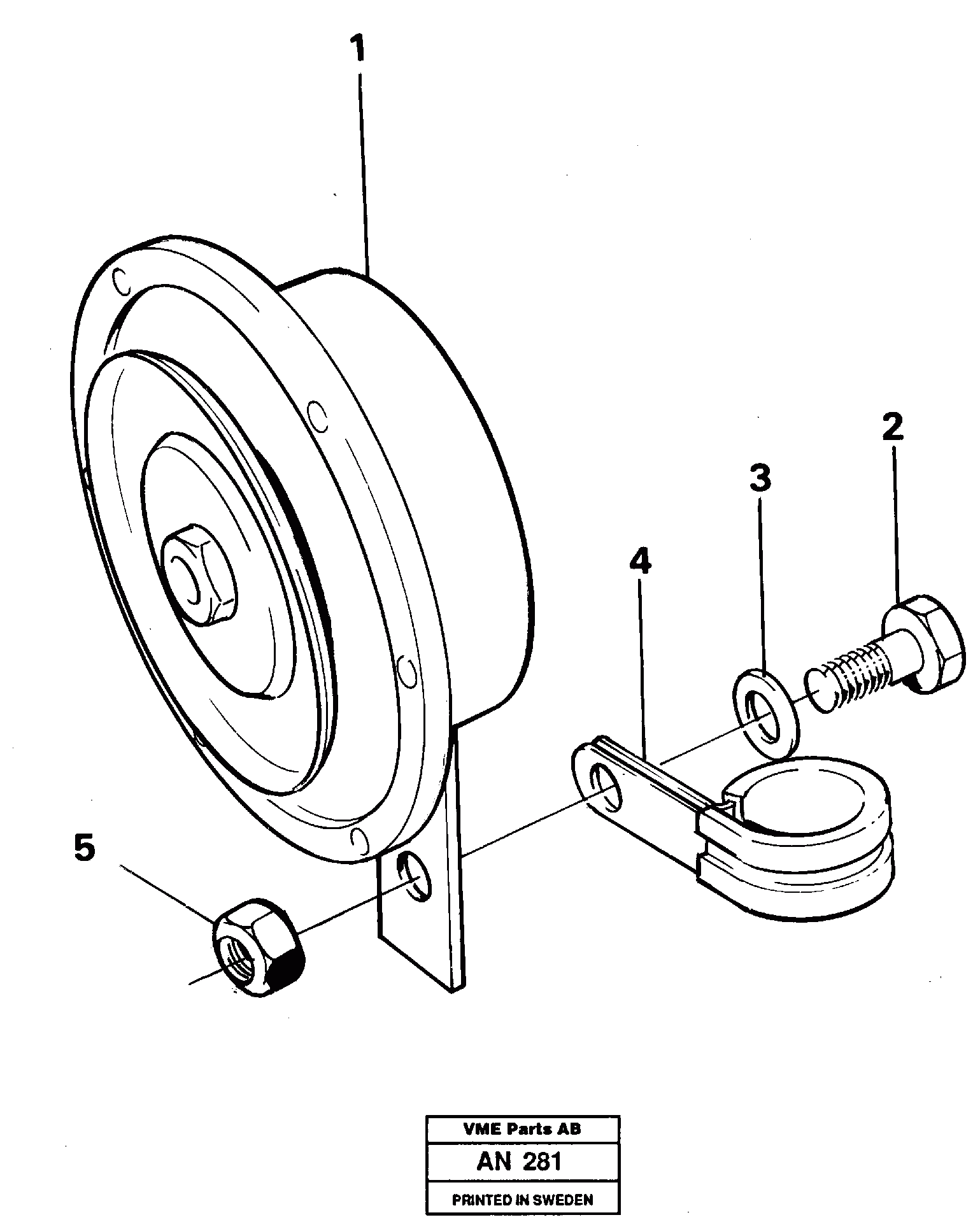 Схема запчастей Volvo L90C - 11880 Compressor horn L90C VOLVO BM VOLVO BM L90C SER NO - 14304