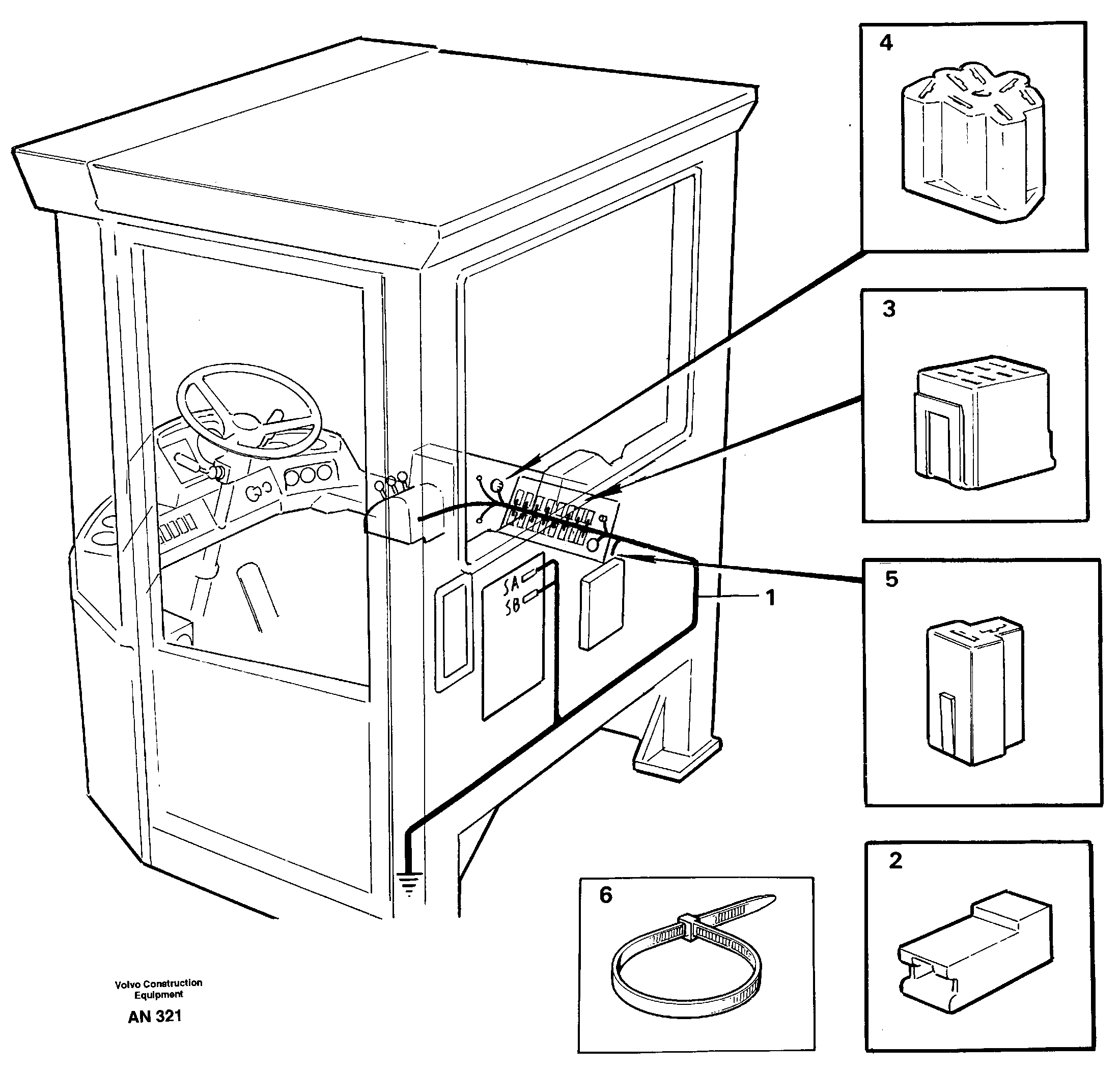Схема запчастей Volvo L90C - 11625 Cable harnesses, cab L90C VOLVO BM VOLVO BM L90C SER NO - 14304