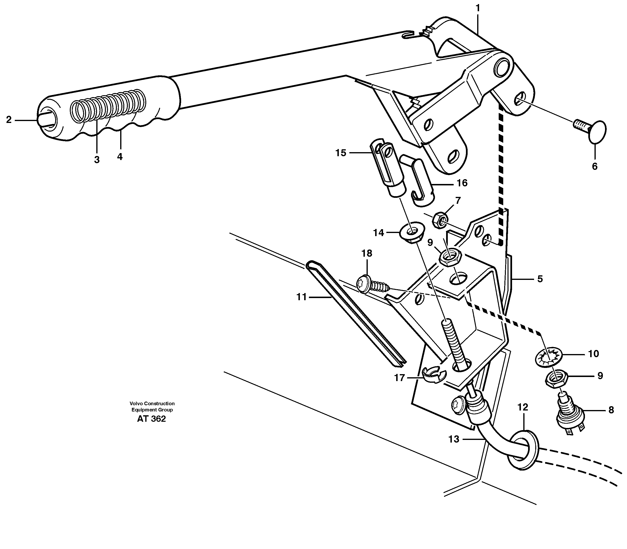 Схема запчастей Volvo L90C - 94485 Hand brake L90C
