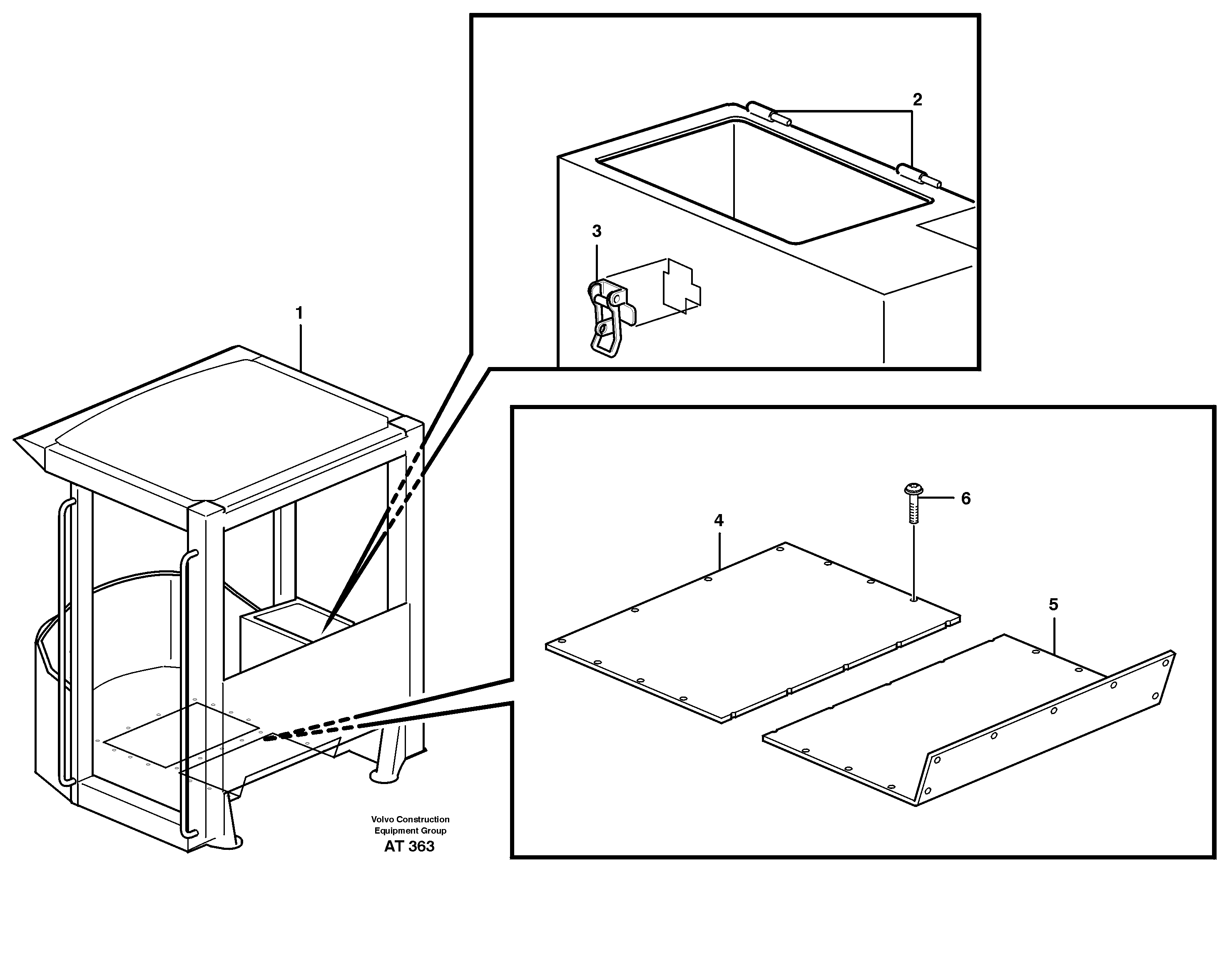Схема запчастей Volvo L90C - 96598 Cab body L90C