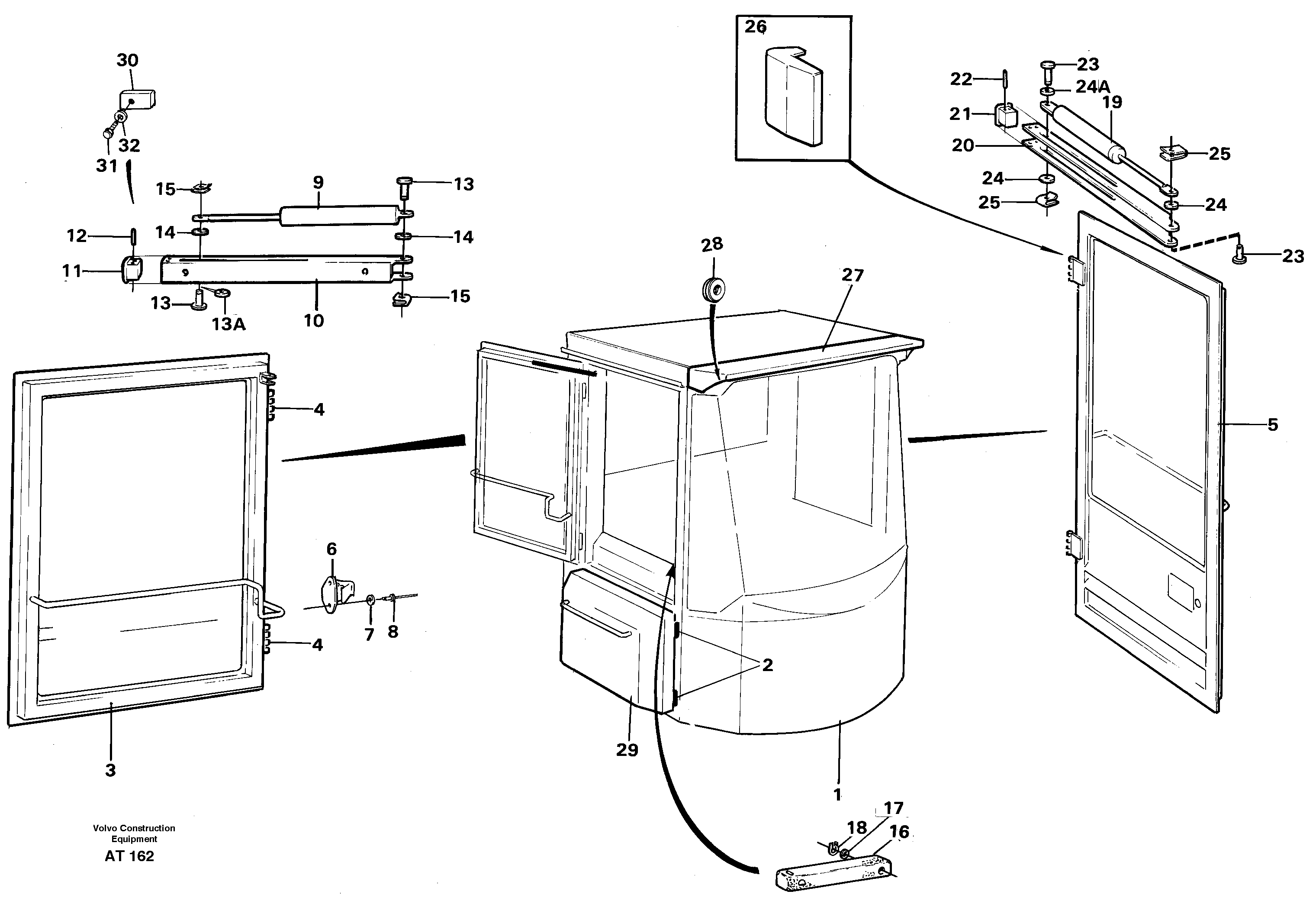 Схема запчастей Volvo L90C - 98672 Cab body L90C