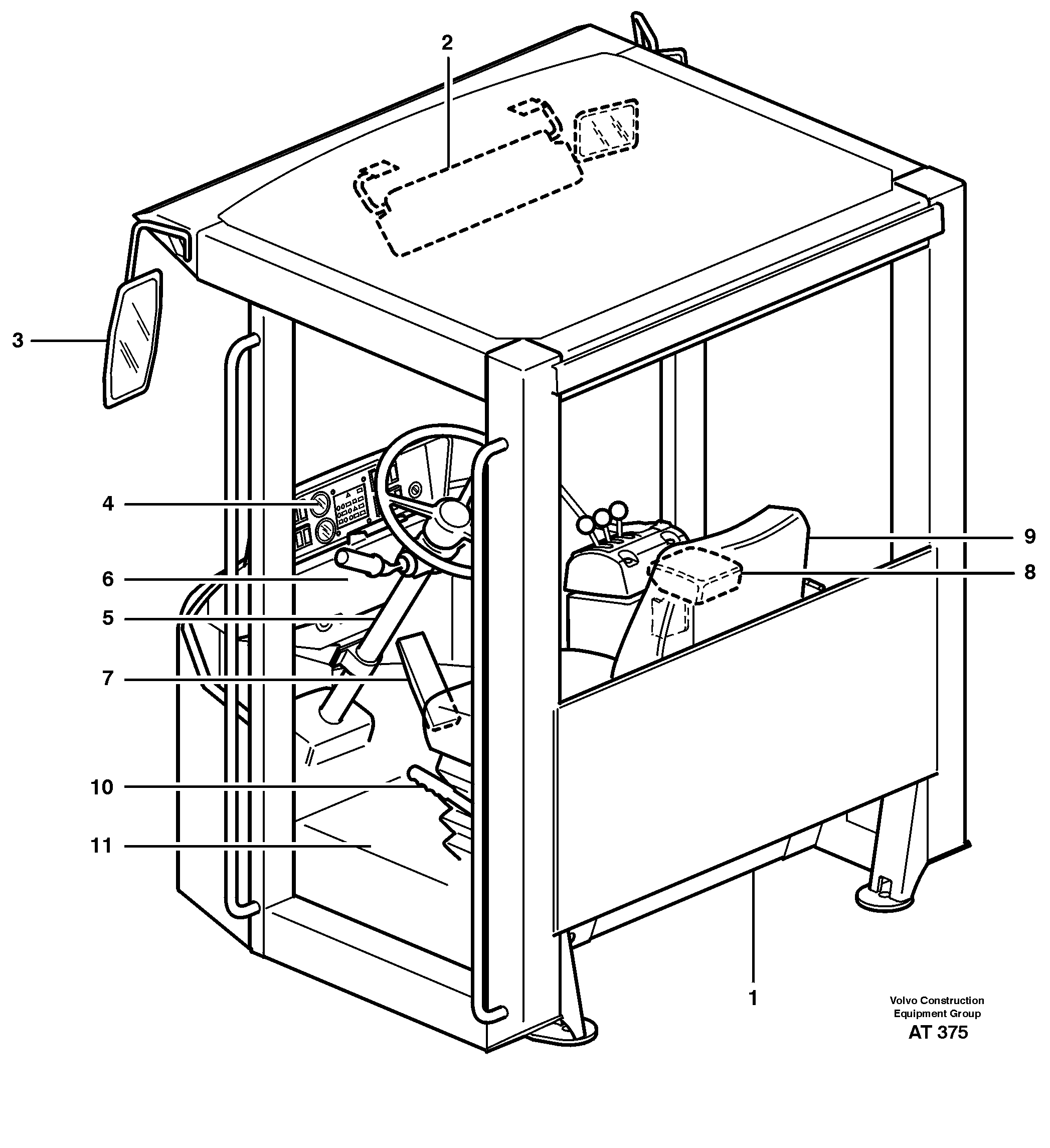 Схема запчастей Volvo L90C - 99679 Operators cab L90C