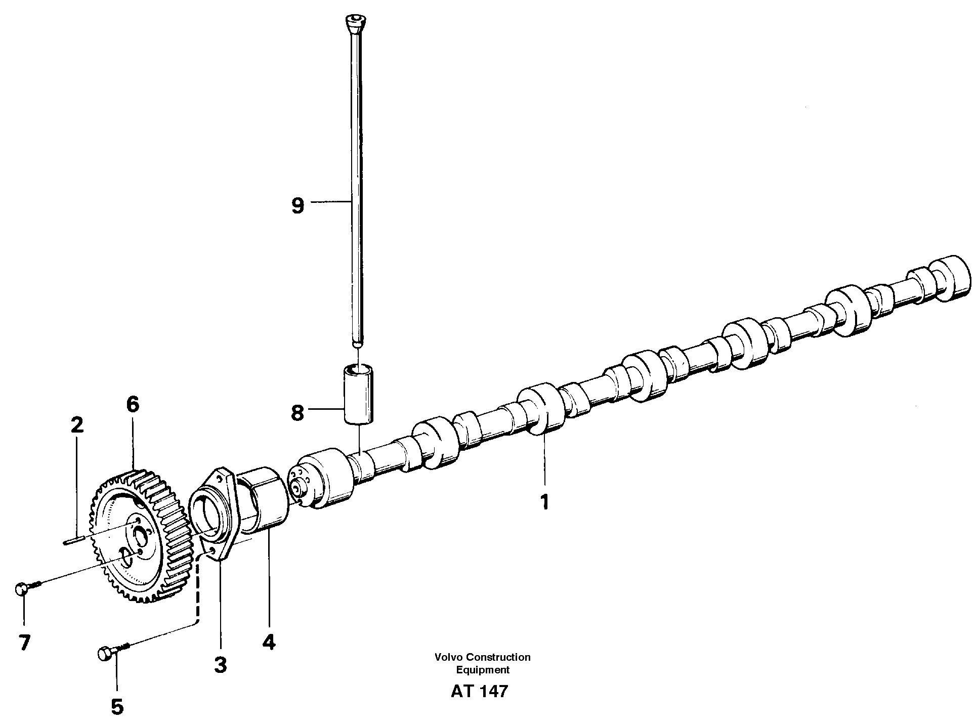 Схема запчастей Volvo L90C - 95413 Распредвал L90C