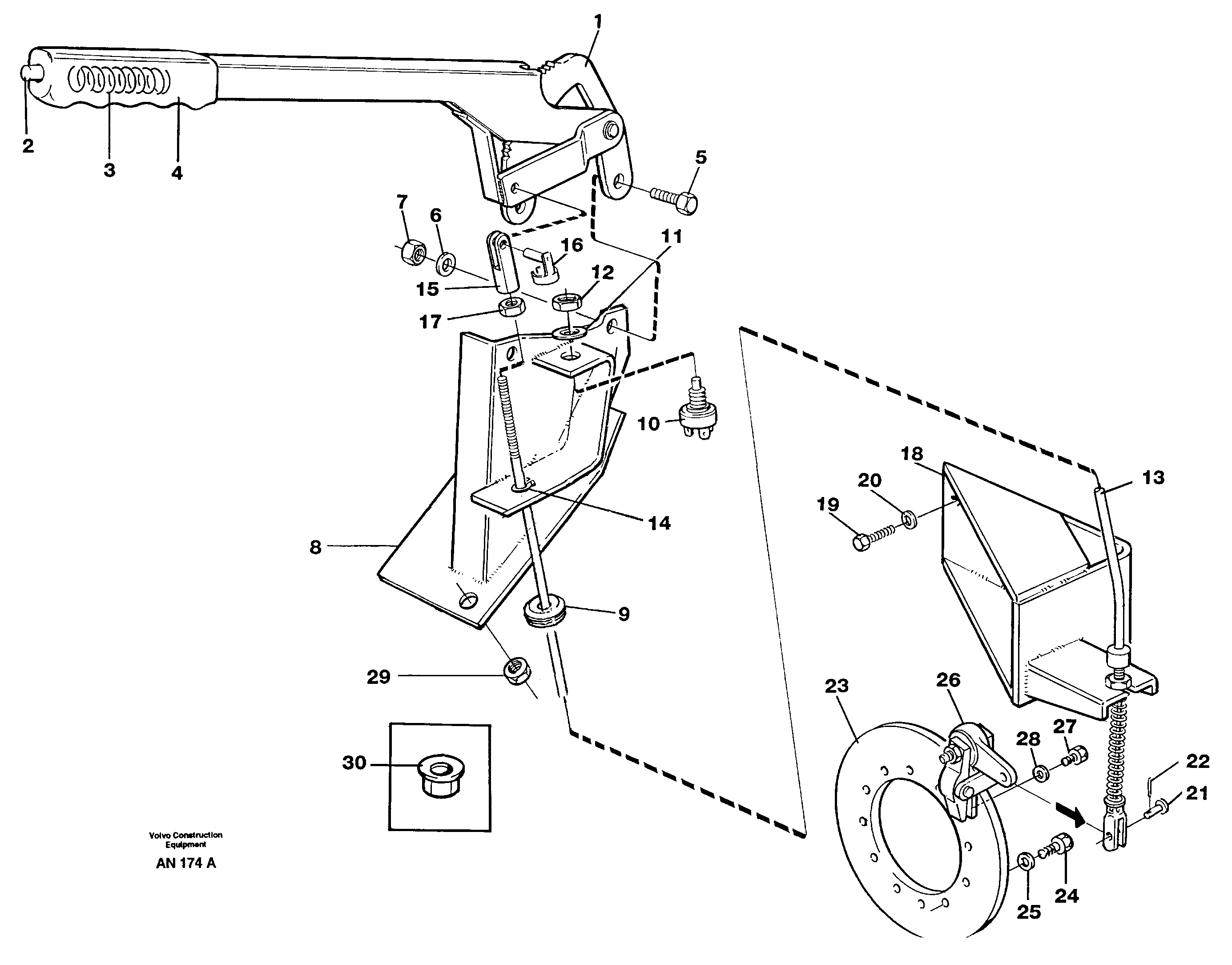 Схема запчастей Volvo L90C - 87109 Parking brake L90C VOLVO BM VOLVO BM L90C SER NO - 14304