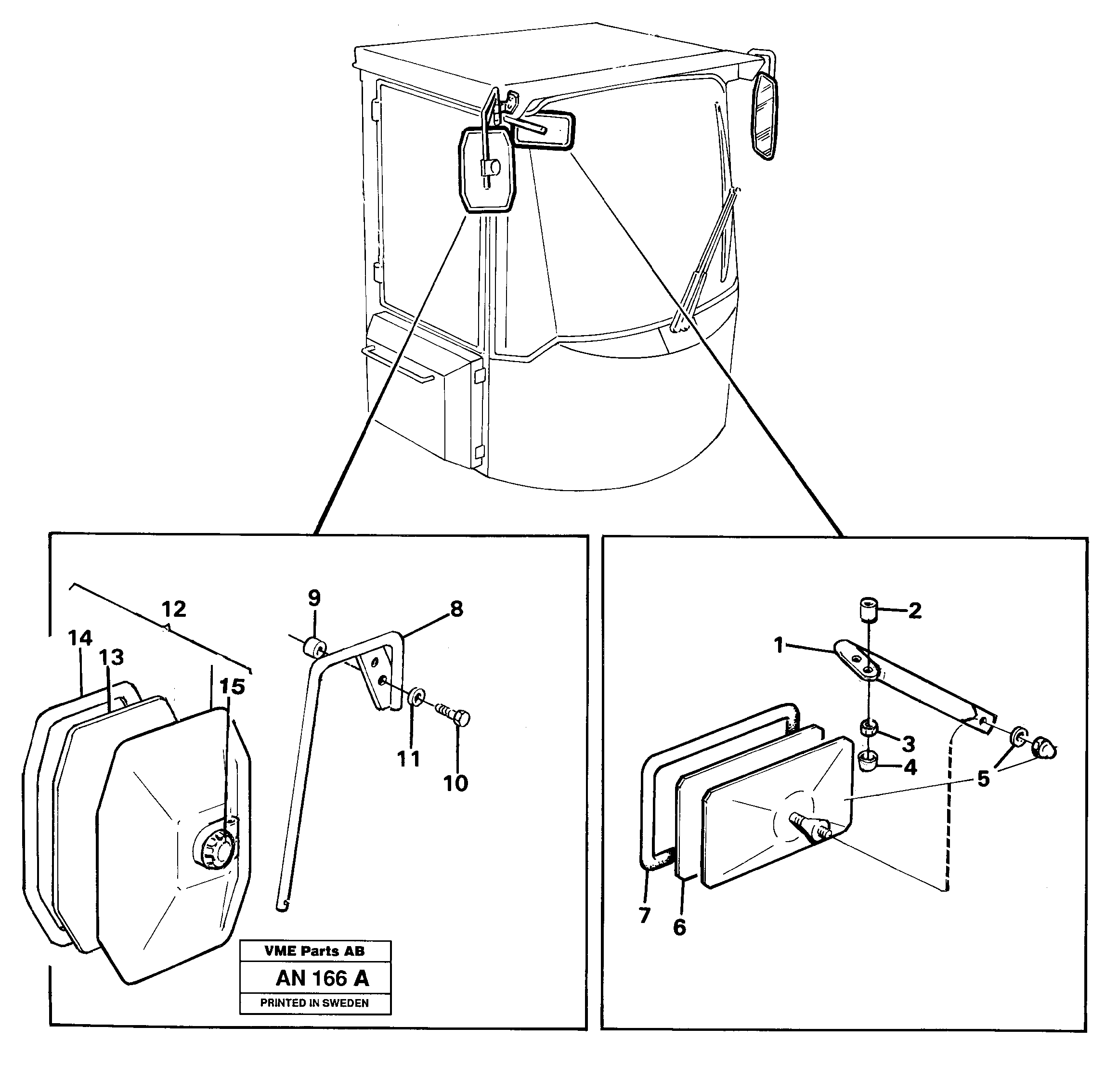 Схема запчастей Volvo L90C - 88807 Rear view mirror L90C VOLVO BM VOLVO BM L90C SER NO - 14304