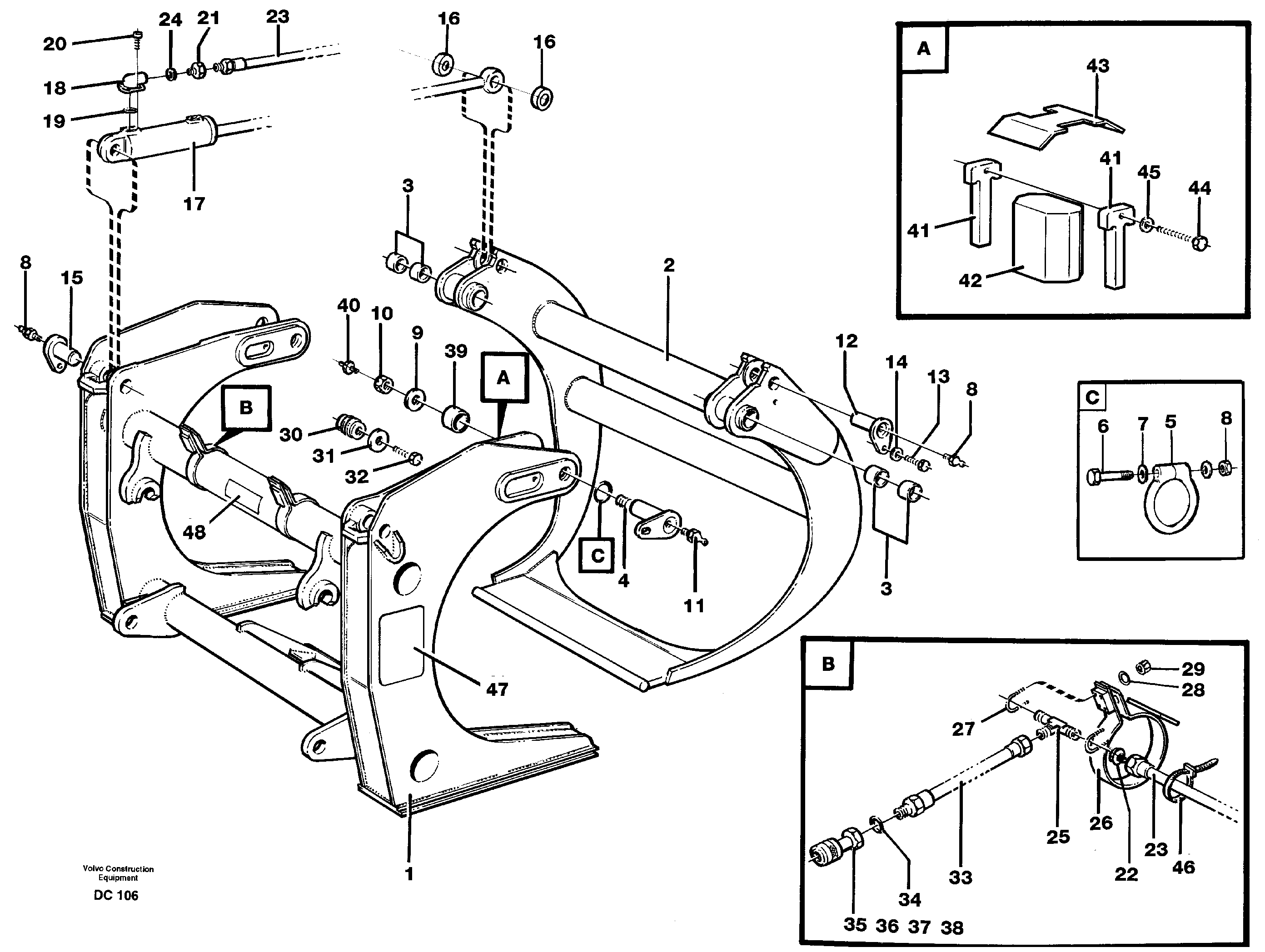 Схема запчастей Volvo L90C - 32170 Sorting grapple ATTACHMENTS ATTACHMENTS WHEEL LOADERS GEN. - C