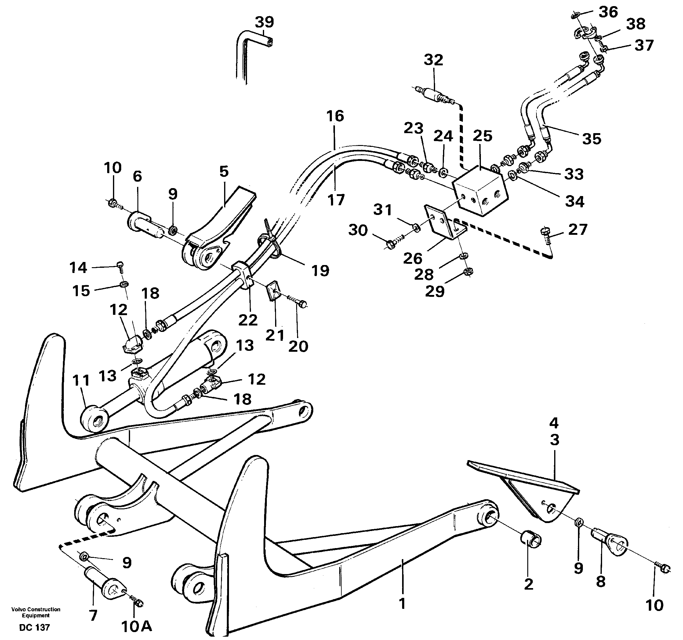 Схема запчастей Volvo L90C - 40122 Log pusher ATTACHMENTS ATTACHMENTS WHEEL LOADERS GEN. - C