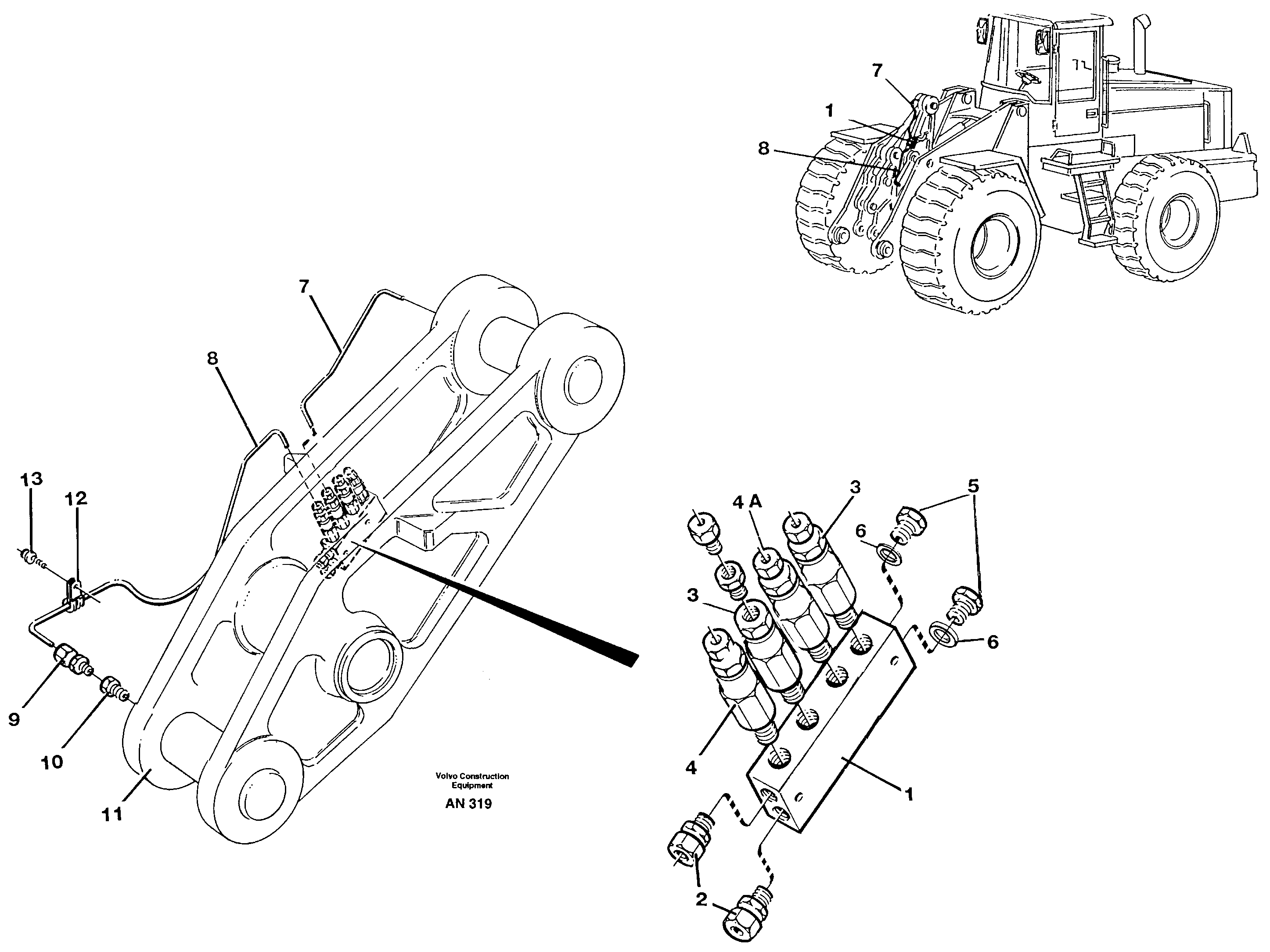 Схема запчастей Volvo L90C - 18564 Distribution block, B4 L90C VOLVO BM VOLVO BM L90C SER NO - 14304