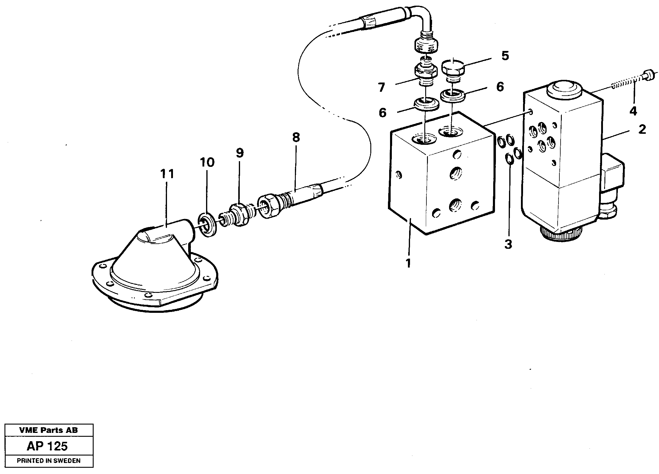 Схема запчастей Volvo L120C - 12292 Differential lock hydraulic line L120C VOLVO BM VOLVO BM L120C SER NO - 11318