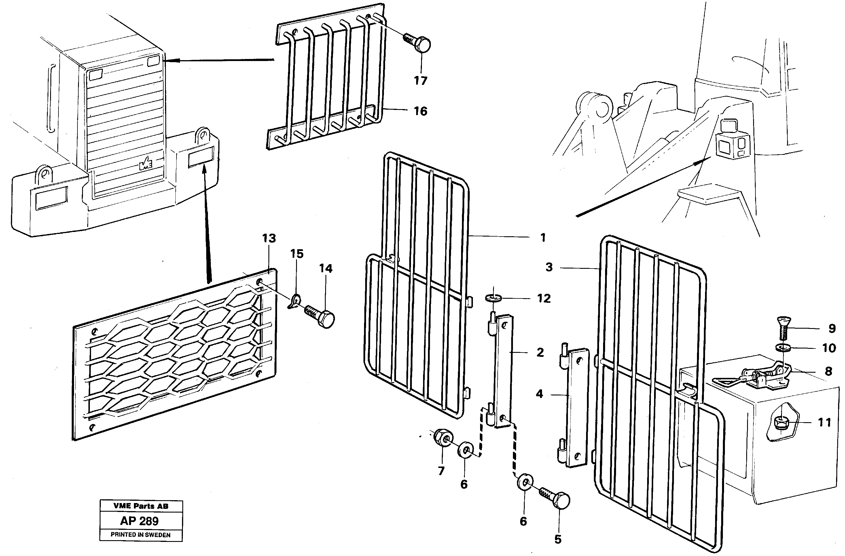 Схема запчастей Volvo L120C - 45920 Protection for lighting L120C VOLVO BM VOLVO BM L120C SER NO - 11318