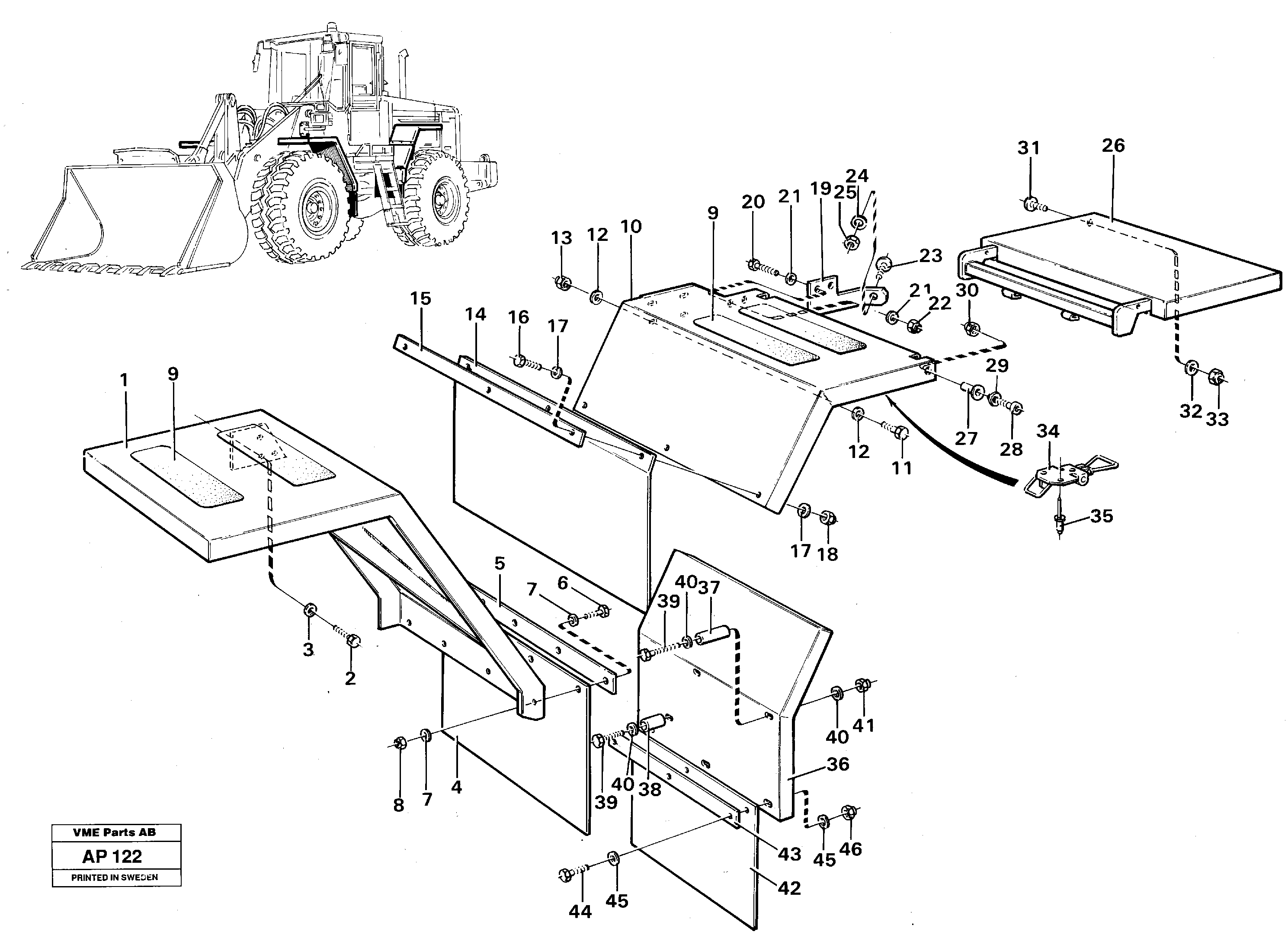 Схема запчастей Volvo L120C - 77704 Mud guards L120C VOLVO BM VOLVO BM L120C SER NO - 11318
