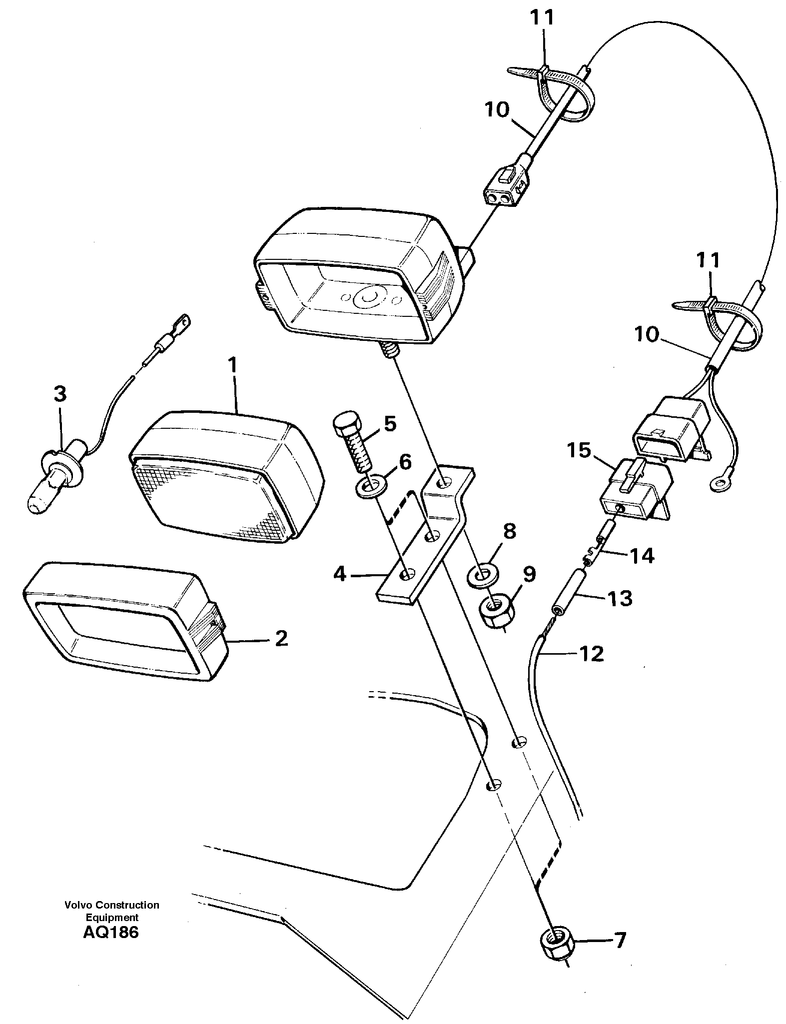 Схема запчастей Volvo L120C - 54631 Attachment light L120C S/N 11319-SWE, S/N 61677-USA, S/N 70075-BRA