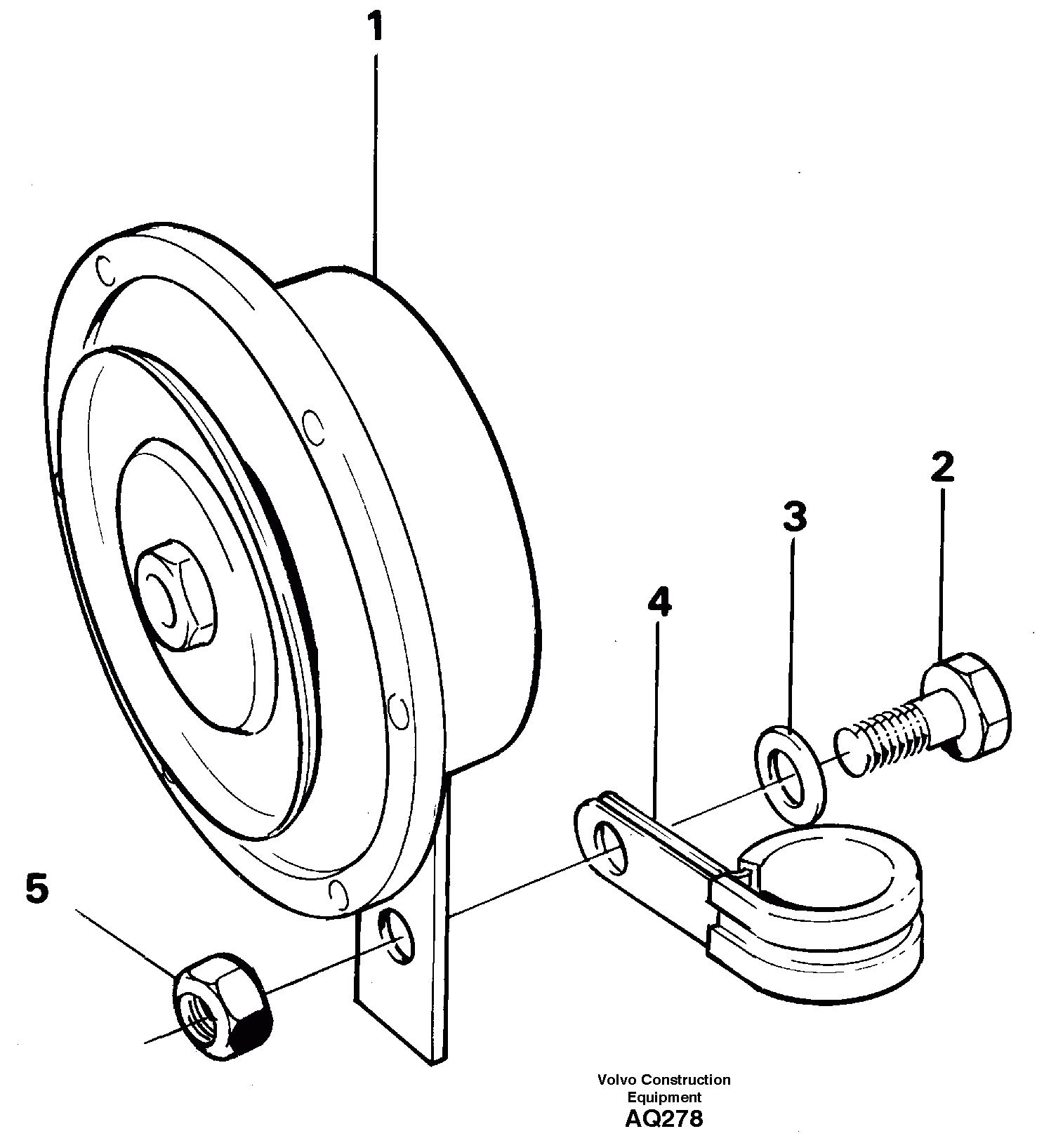 Схема запчастей Volvo L120C - 25433 Compressor horn L120C S/N 11319-SWE, S/N 61677-USA, S/N 70075-BRA