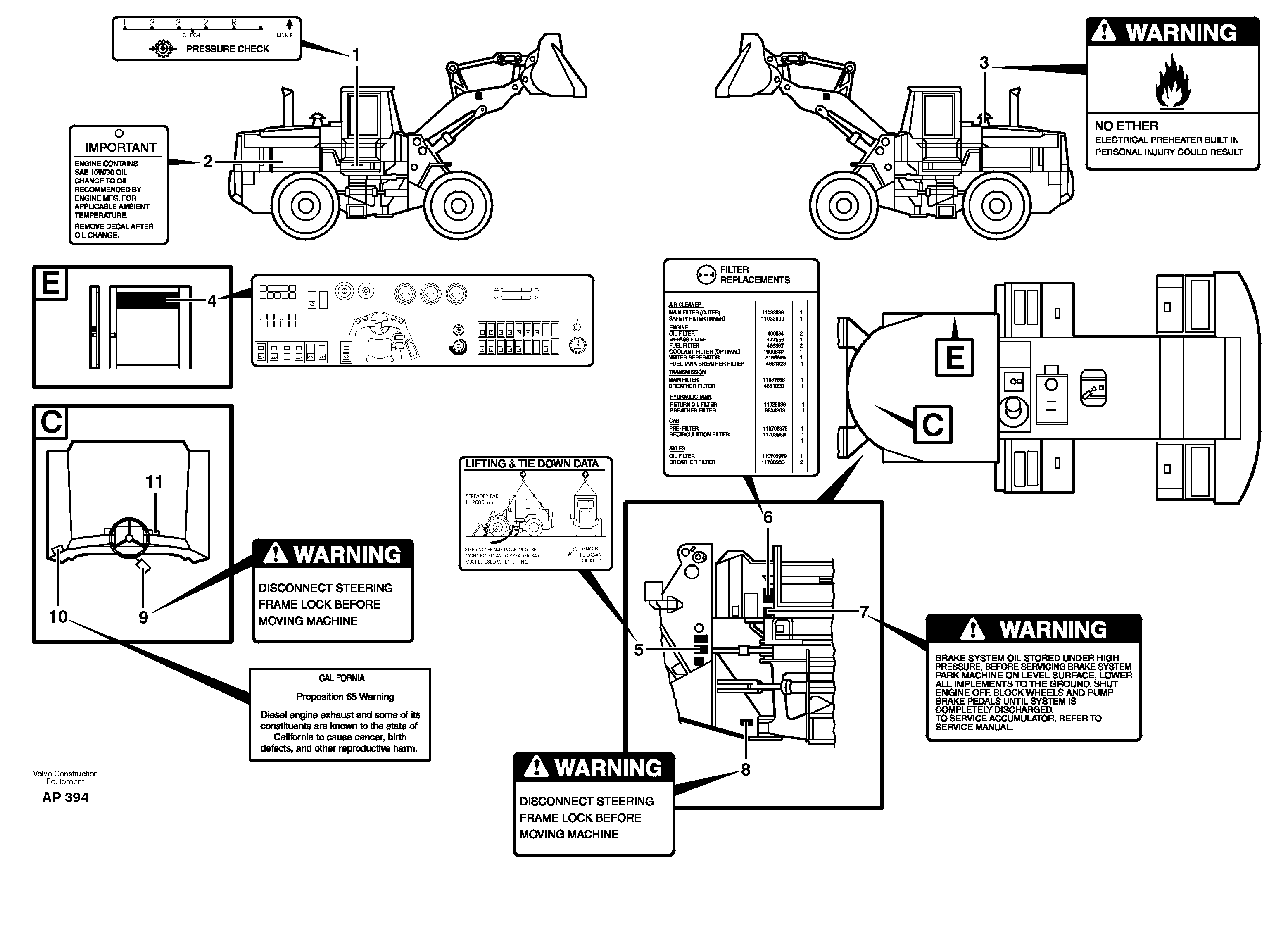 Схема запчастей Volvo L120C - 14102 Decals L120C VOLVO BM VOLVO BM L120C SER NO - 11318