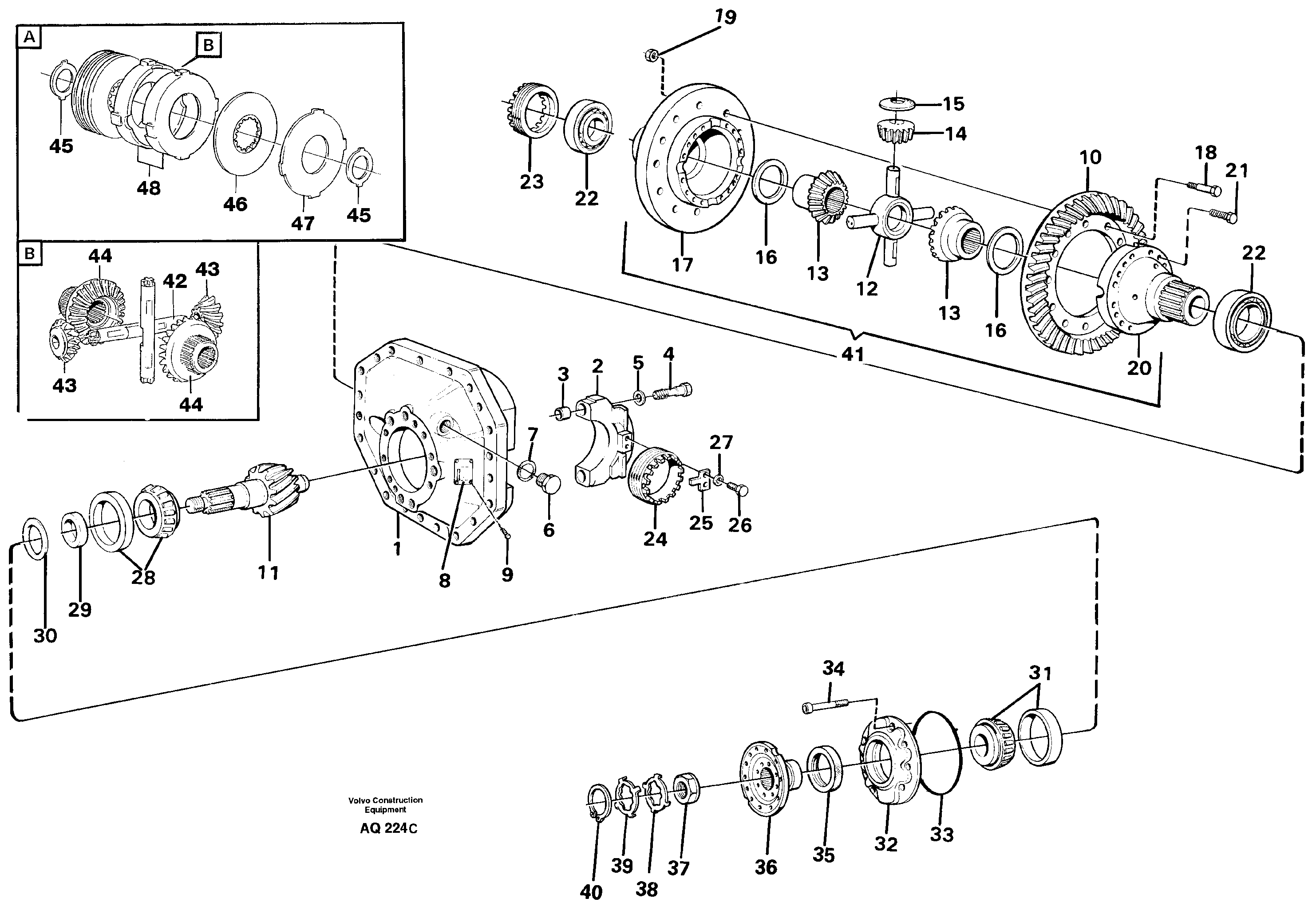 Схема запчастей Volvo L120C - 66927 Final drive, front L120C S/N 11319-SWE, S/N 61677-USA, S/N 70075-BRA