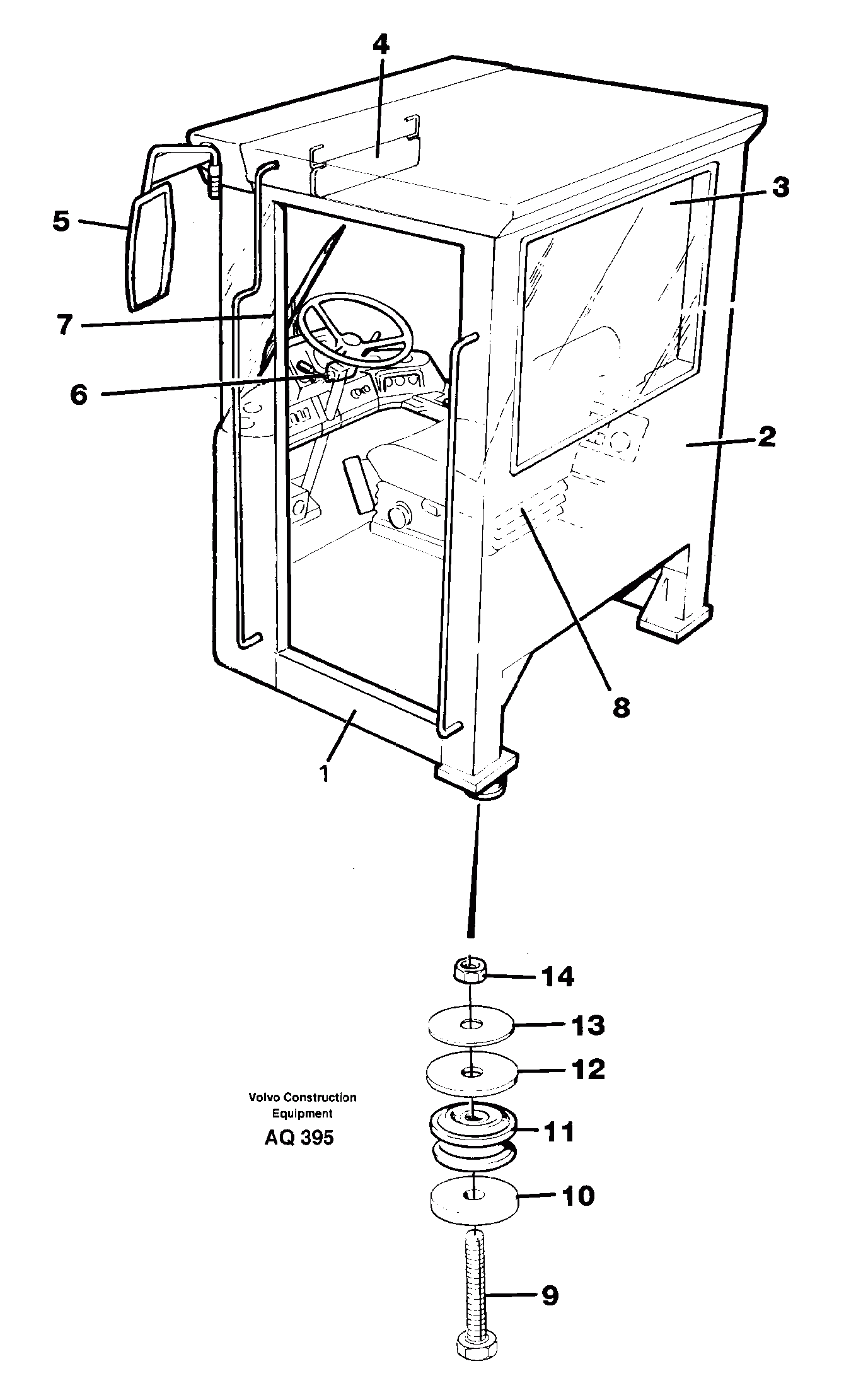 Схема запчастей Volvo L120C - 22071 Operators cab L120C S/N 11319-SWE, S/N 61677-USA, S/N 70075-BRA