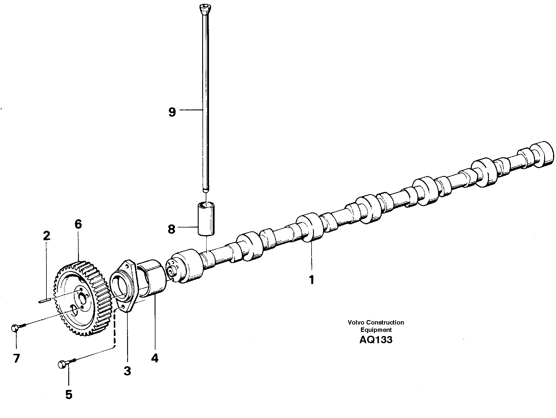 Схема запчастей Volvo L120C - 54627 Распредвал L120C S/N 11319-SWE, S/N 61677-USA, S/N 70075-BRA