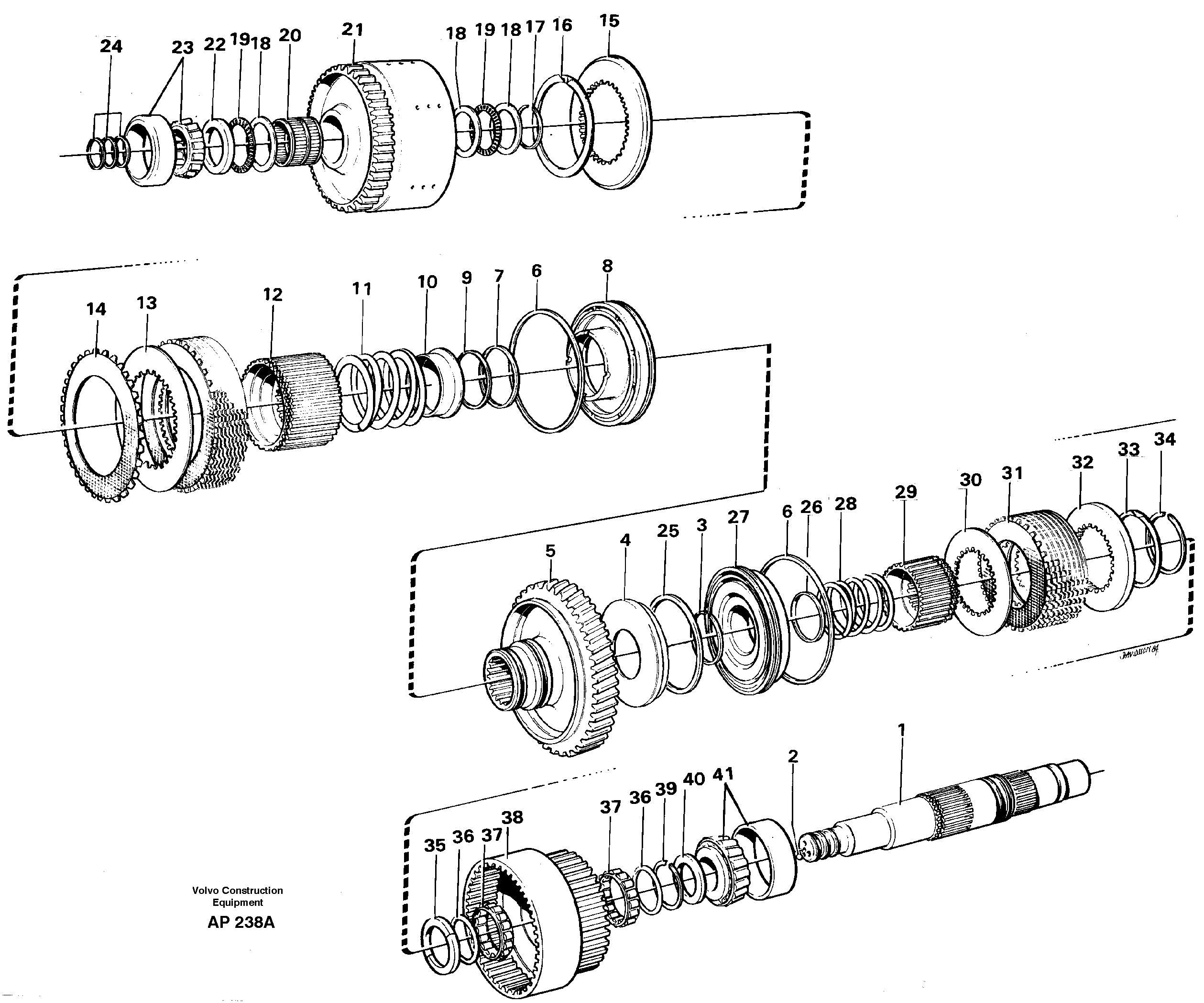 Схема запчастей Volvo L120C - 21762 Hydraulic clutch forward / 1:st speed L120C VOLVO BM VOLVO BM L120C SER NO - 11318