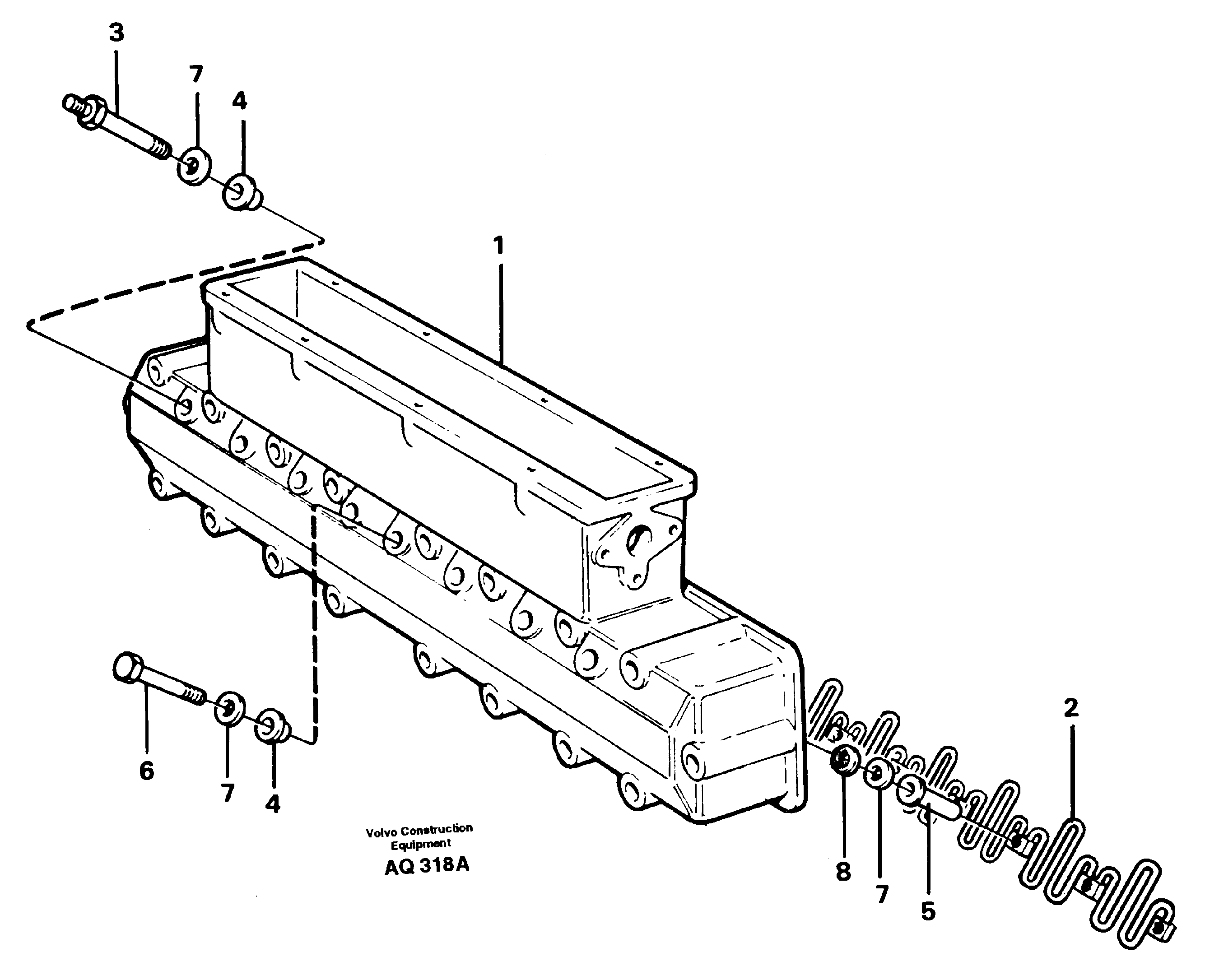 Схема запчастей Volvo L120C - 21870 Inlet manifold L120C S/N 11319-SWE, S/N 61677-USA, S/N 70075-BRA