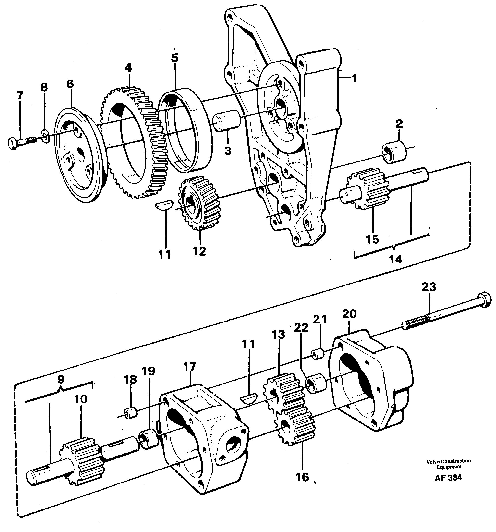 Схема запчастей Volvo L150C - 98965 Насос масляный L150/L150C VOLVO BM VOLVO BM L150/L150C SER NO - 2767/- 60708